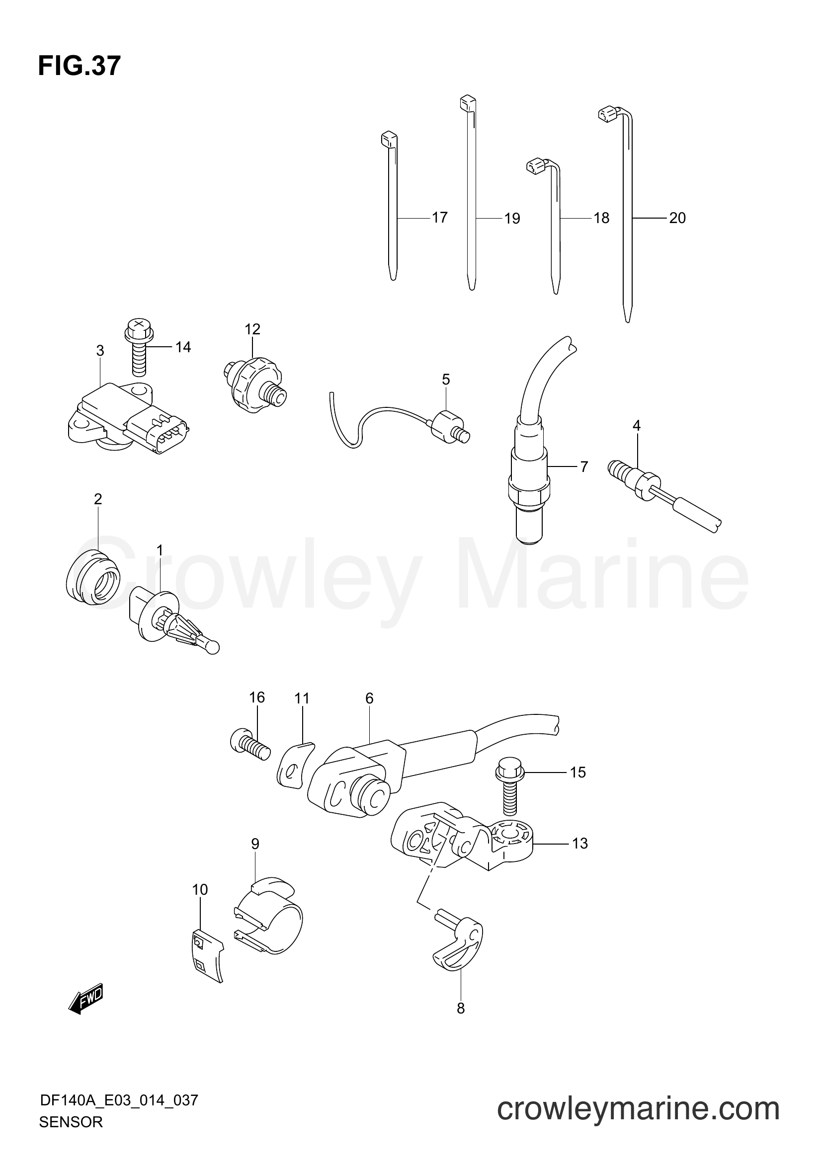 Suzuki Marine DF140 410001~ - SENSOR (DF115AT E03)