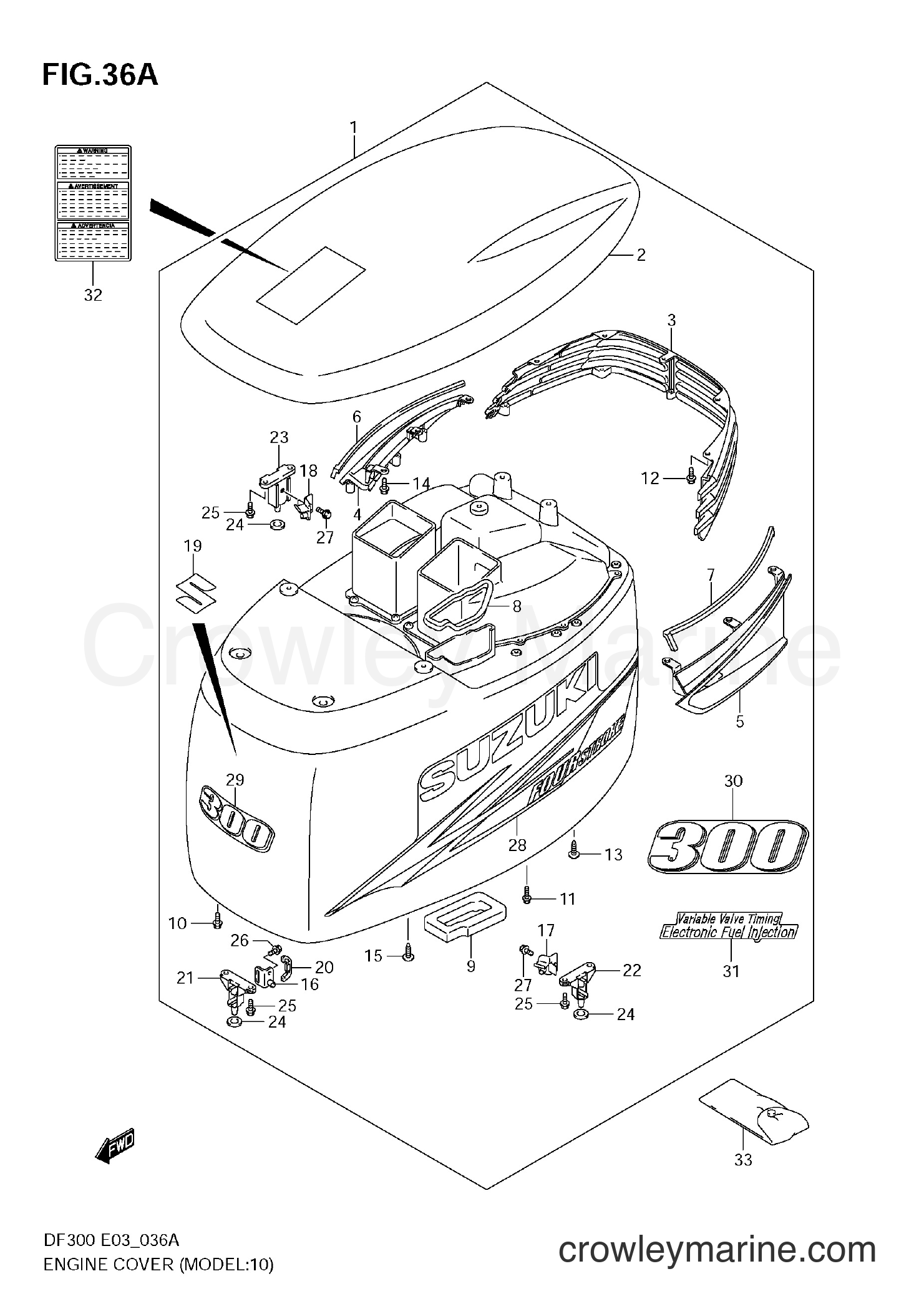 Suzuki Marine DF300T - ENGINE COVER (MODEL:10~)