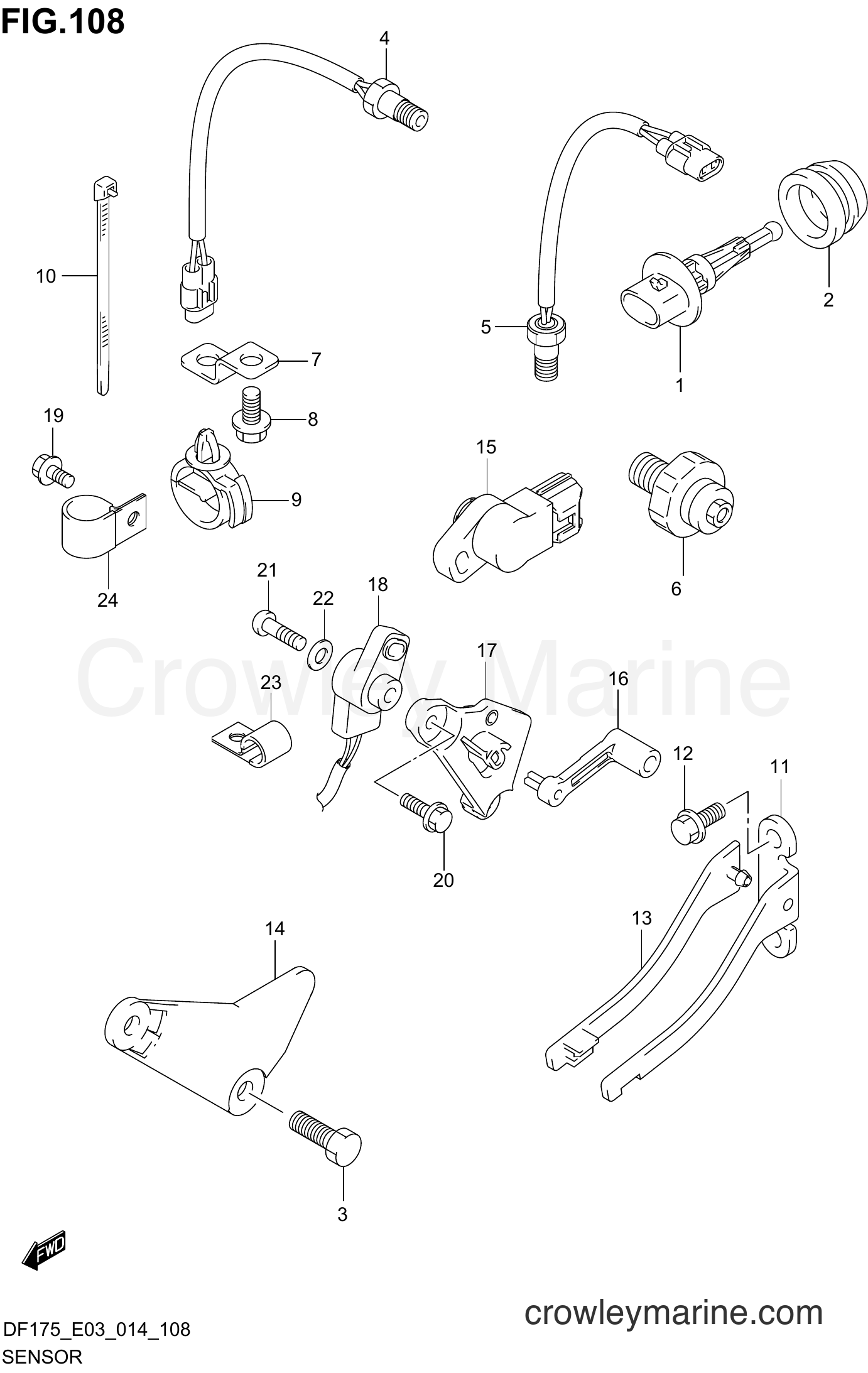Suzuki Marine DF175T 41001~ - SENSOR (DF150ZG E03)