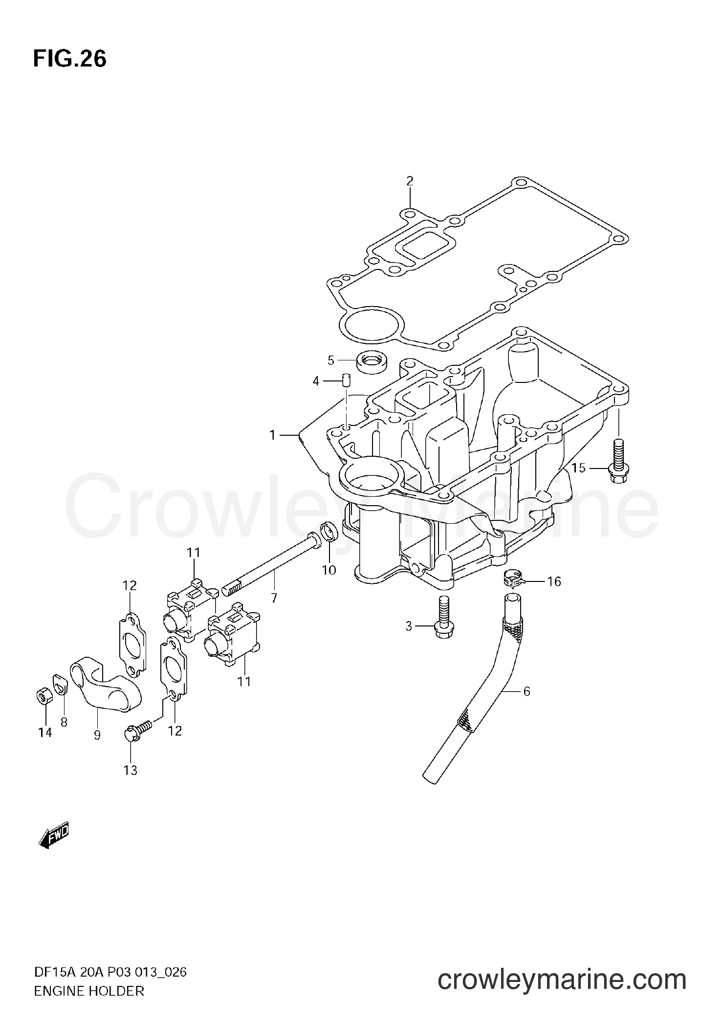 Suzuki Marine DF20A 02002F-310001~ - ENGINE HOLDER