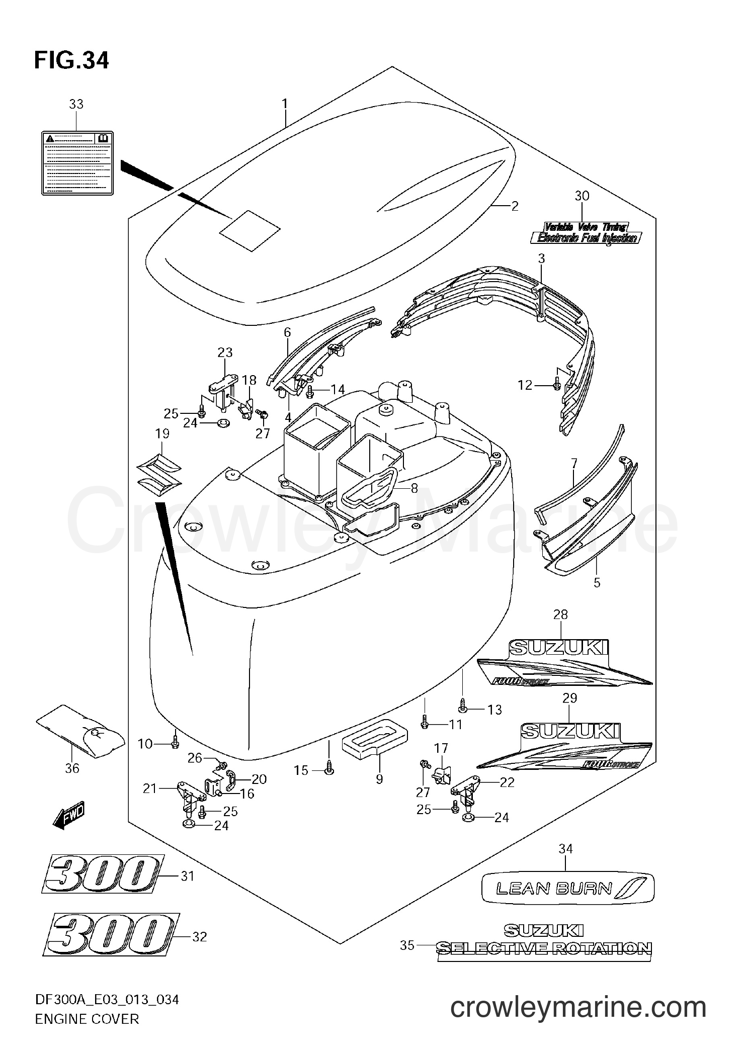 Suzuki Marine DF250AP 310001~ - ENGINE COVER (DF300A E3)