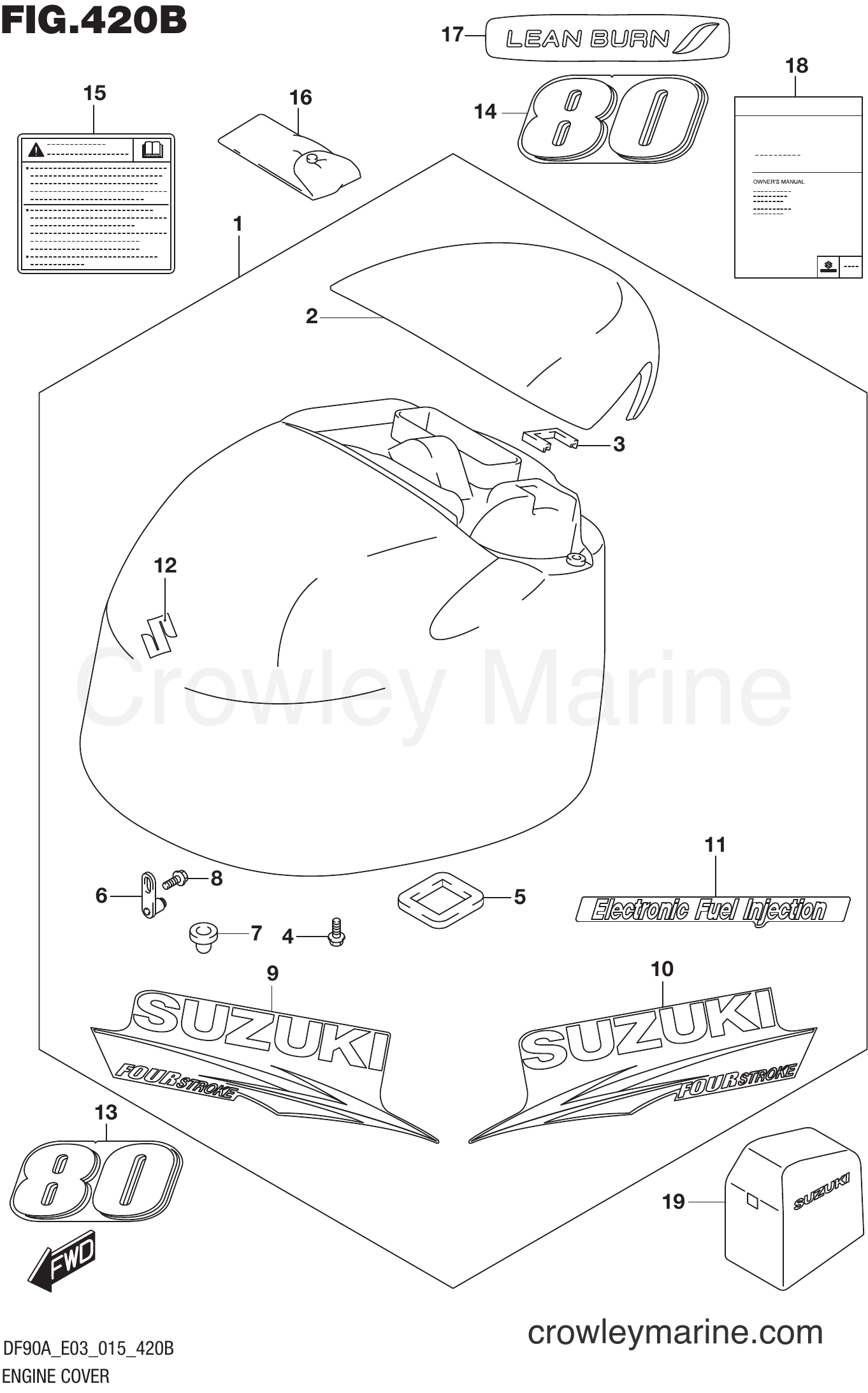 Suzuki Marine DF70AT 510001 - ENGINE COVER (DF80A E03)
