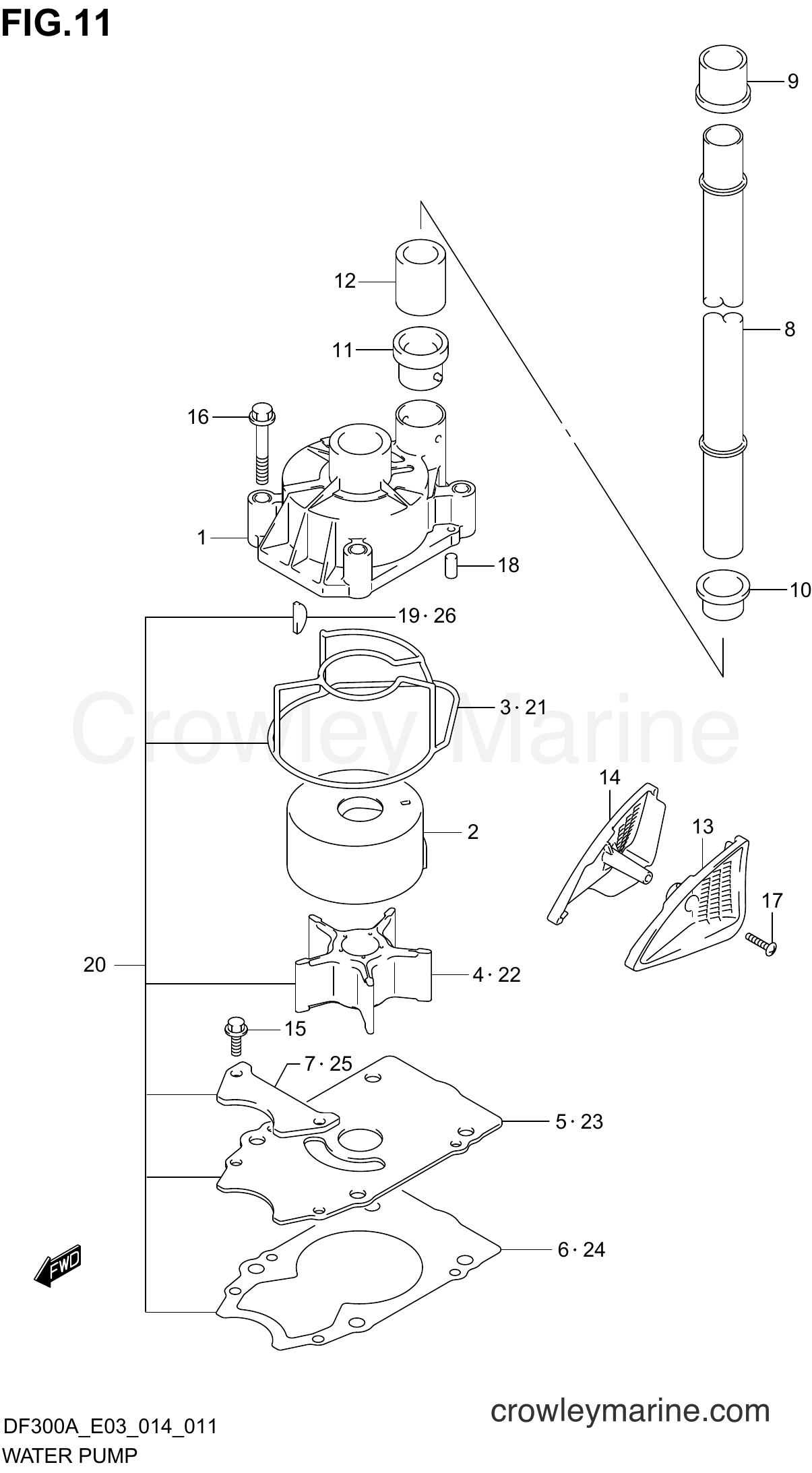 Suzuki Marine DF250AP 410001~ - WATER PUMP