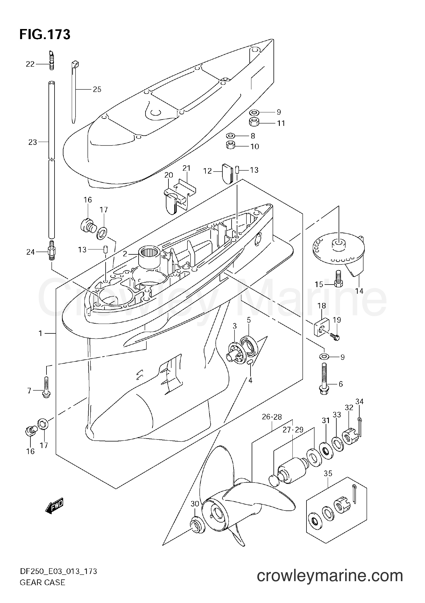 Suzuki Marine DF250 310001~ - GEAR CASE (DF225Z)
