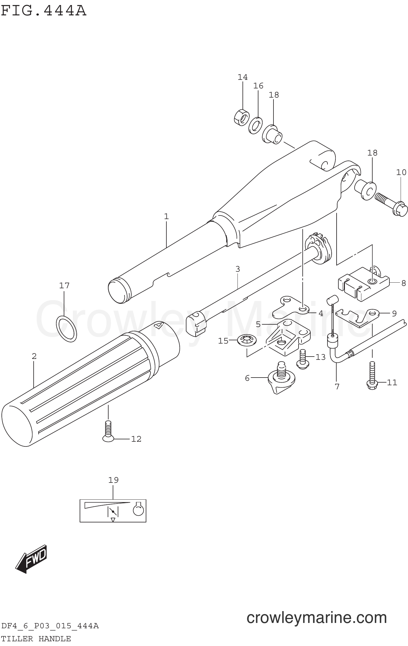 Suzuki Marine DF6 510001~ - TILLER HANDLE