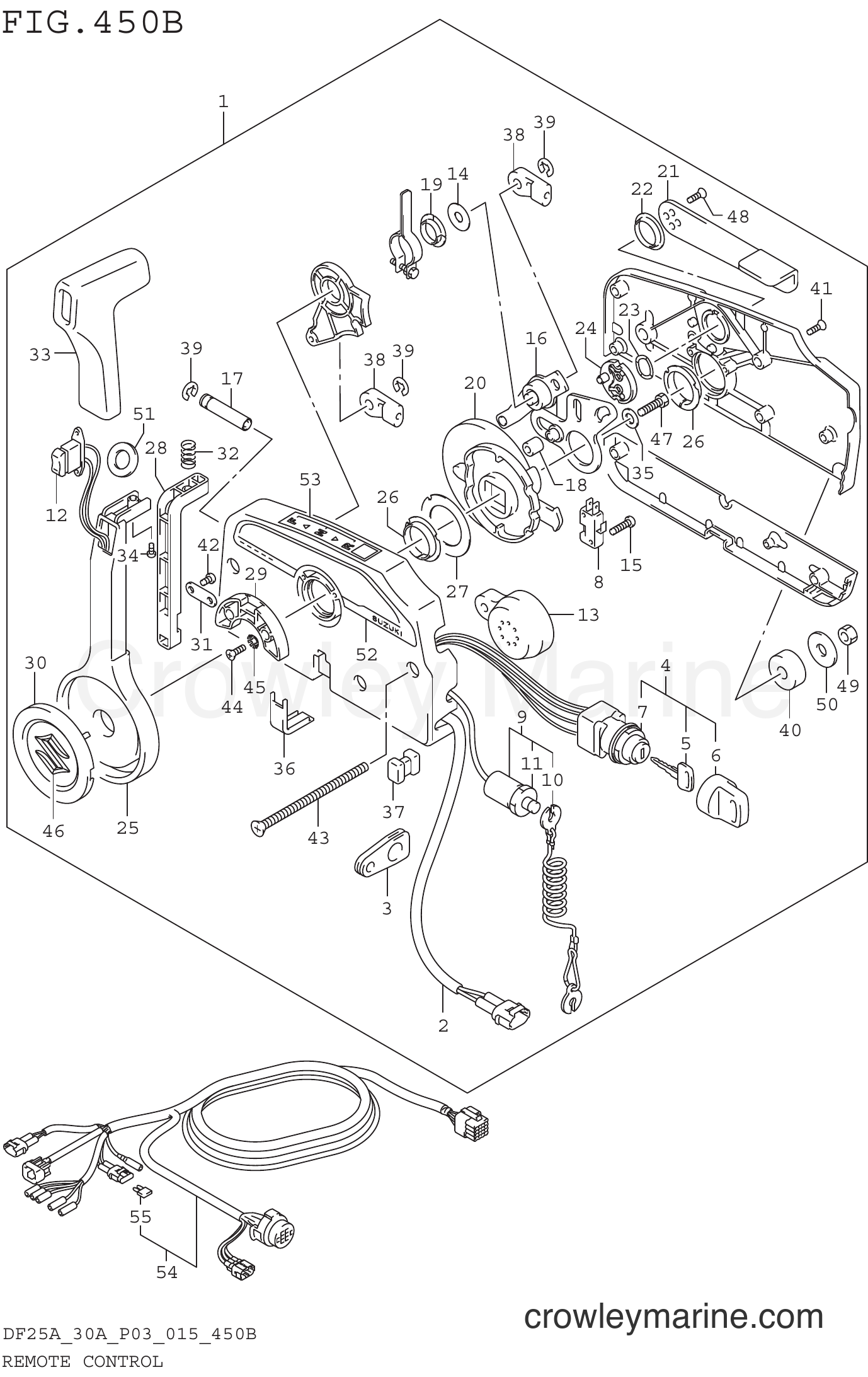Suzuki Marine DF25AR 510001~ - REMOTE CONTROL (DF25AT P03)