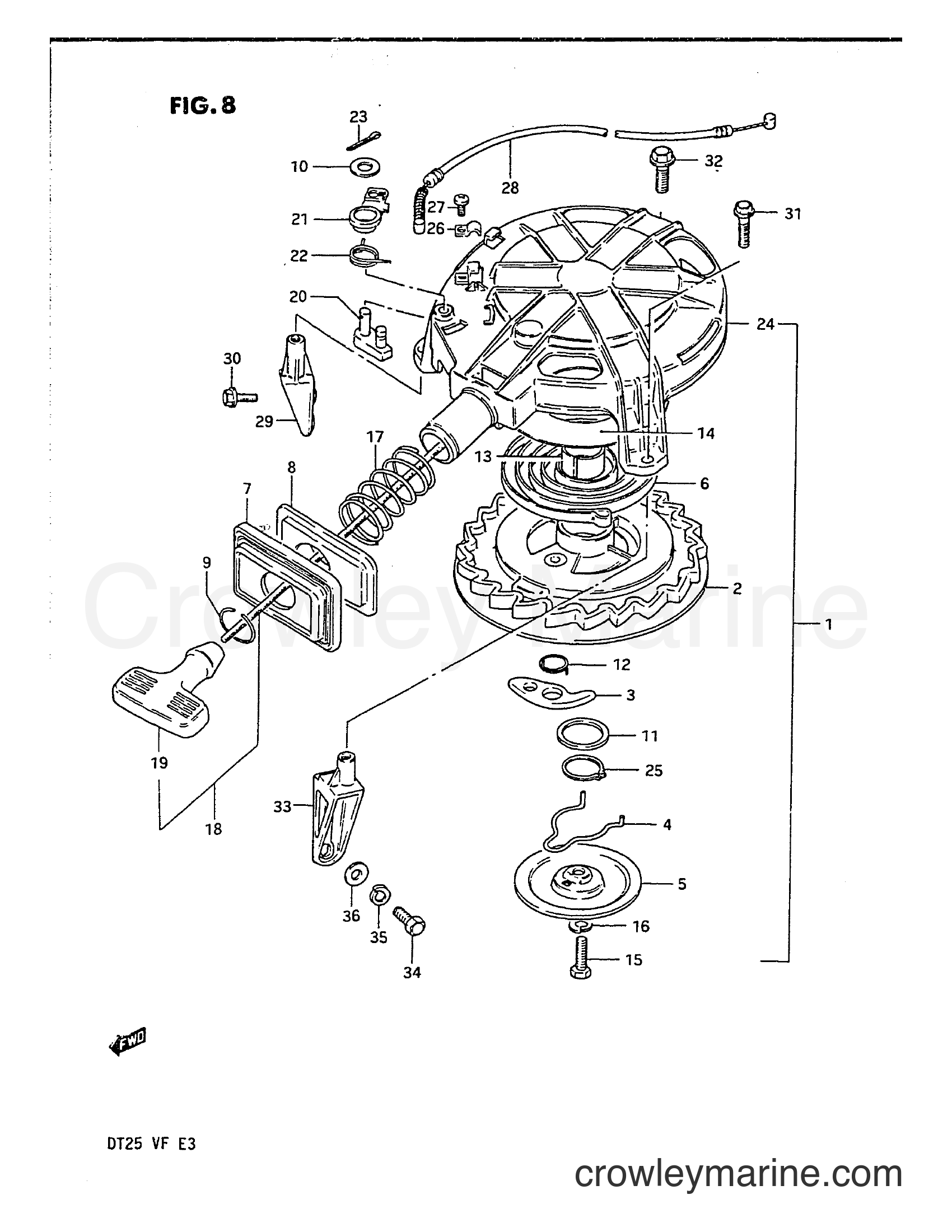 Suzuki Marine DT25 - RECOIL STARTER