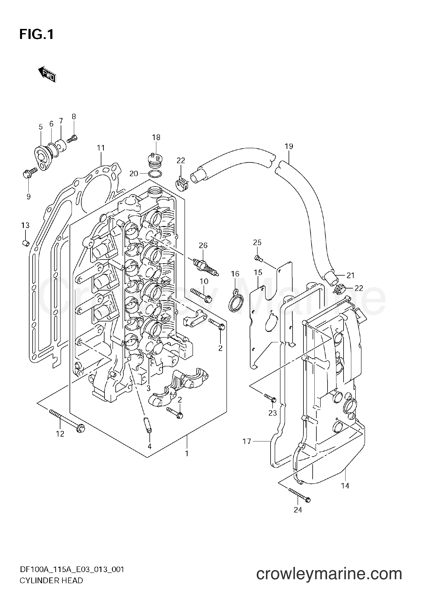 Suzuki Marine DF115A 310001~ - CYLINDER HEAD
