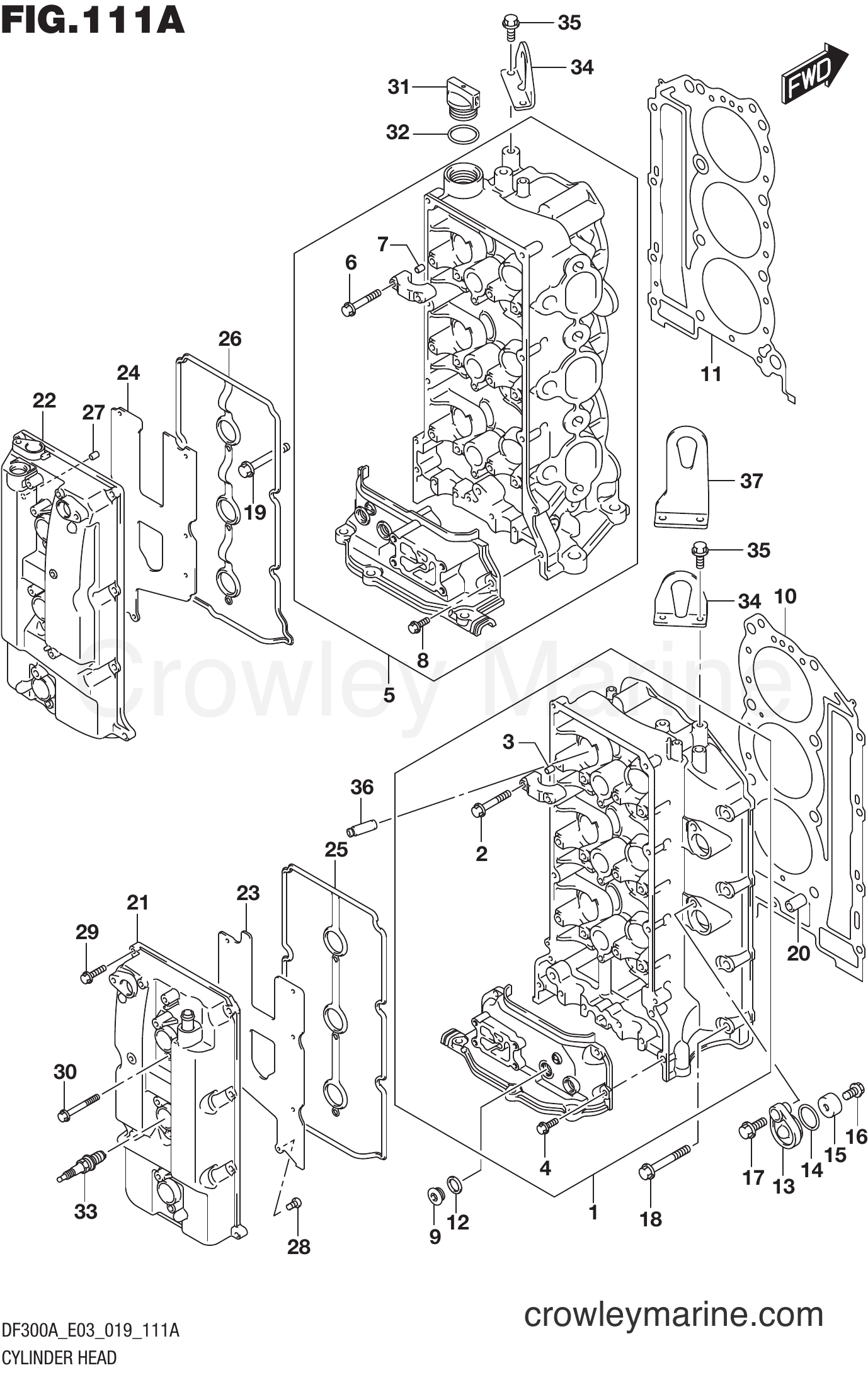 Suzuki Marine DF250AP 910001~ - CYLINDER HEAD