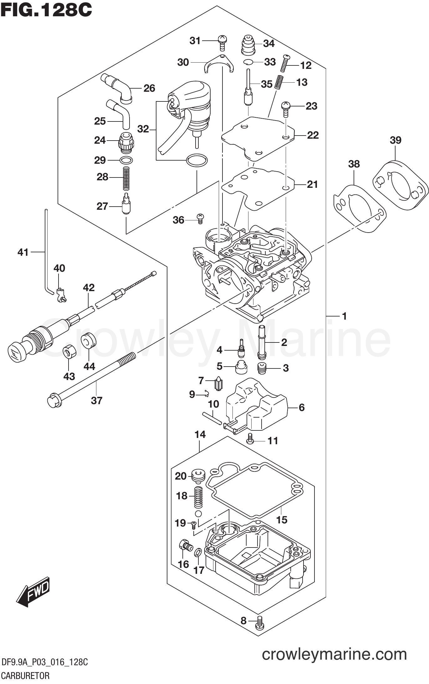 Suzuki Marine DF8A 610001~ - CARBURETOR (DF9.9A P03)