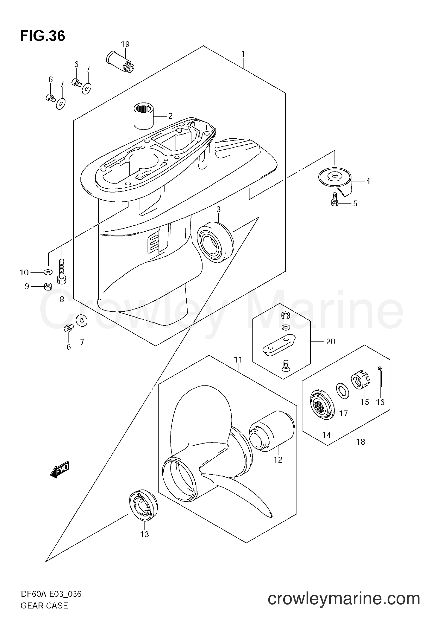 Suzuki Marine DF40A - GEAR CASE