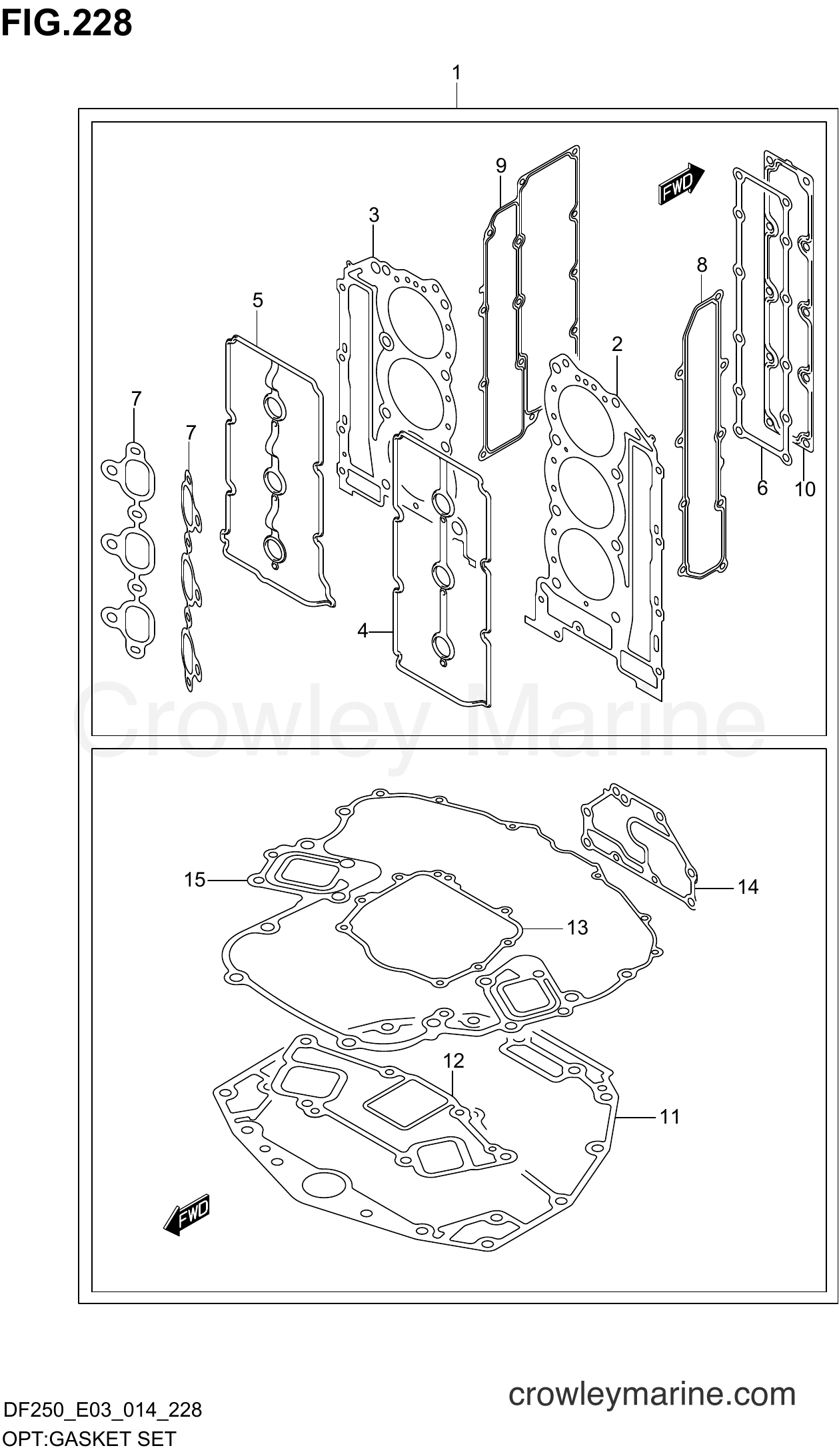 Suzuki Marine DF200 410001~ - OPT:GASKET SET (DF250Z E03)