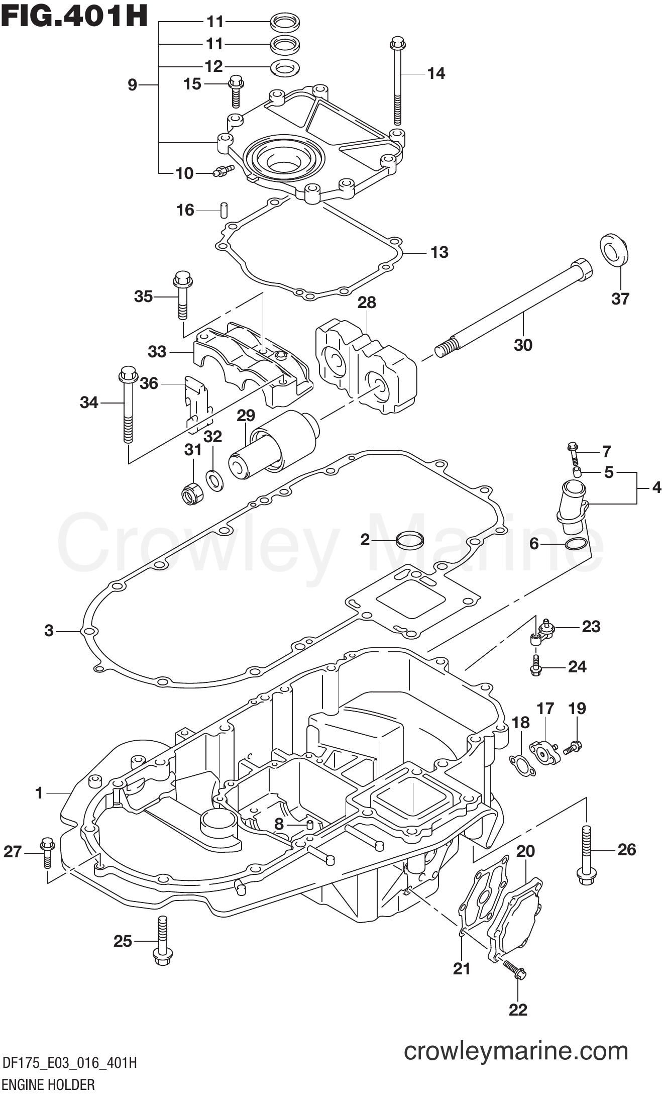 Suzuki Marine DF175T 610001~ - ENGINE HOLDER (DF175ZG E03)