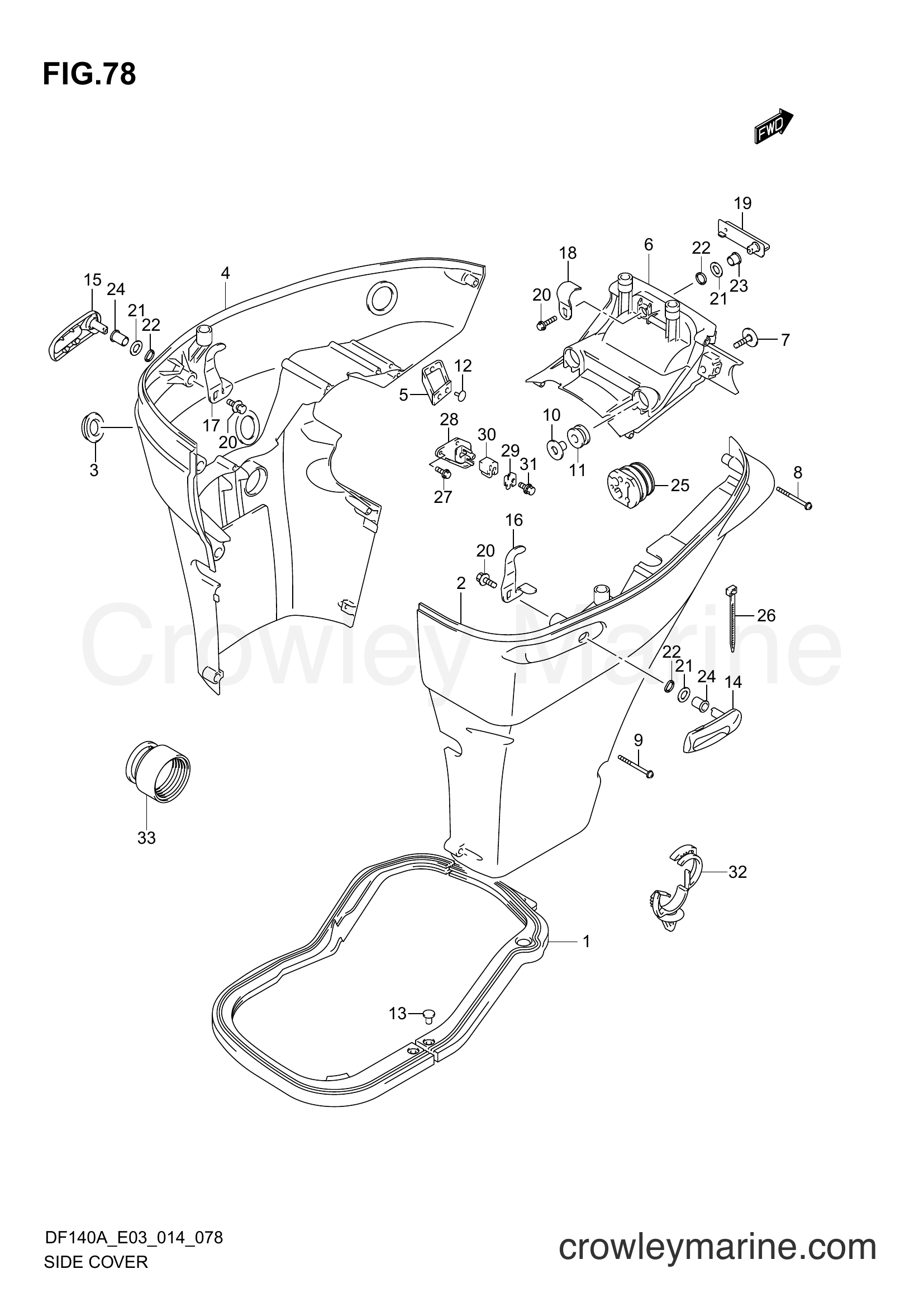 Suzuki Marine DF100 410001~ - SIDE COVER