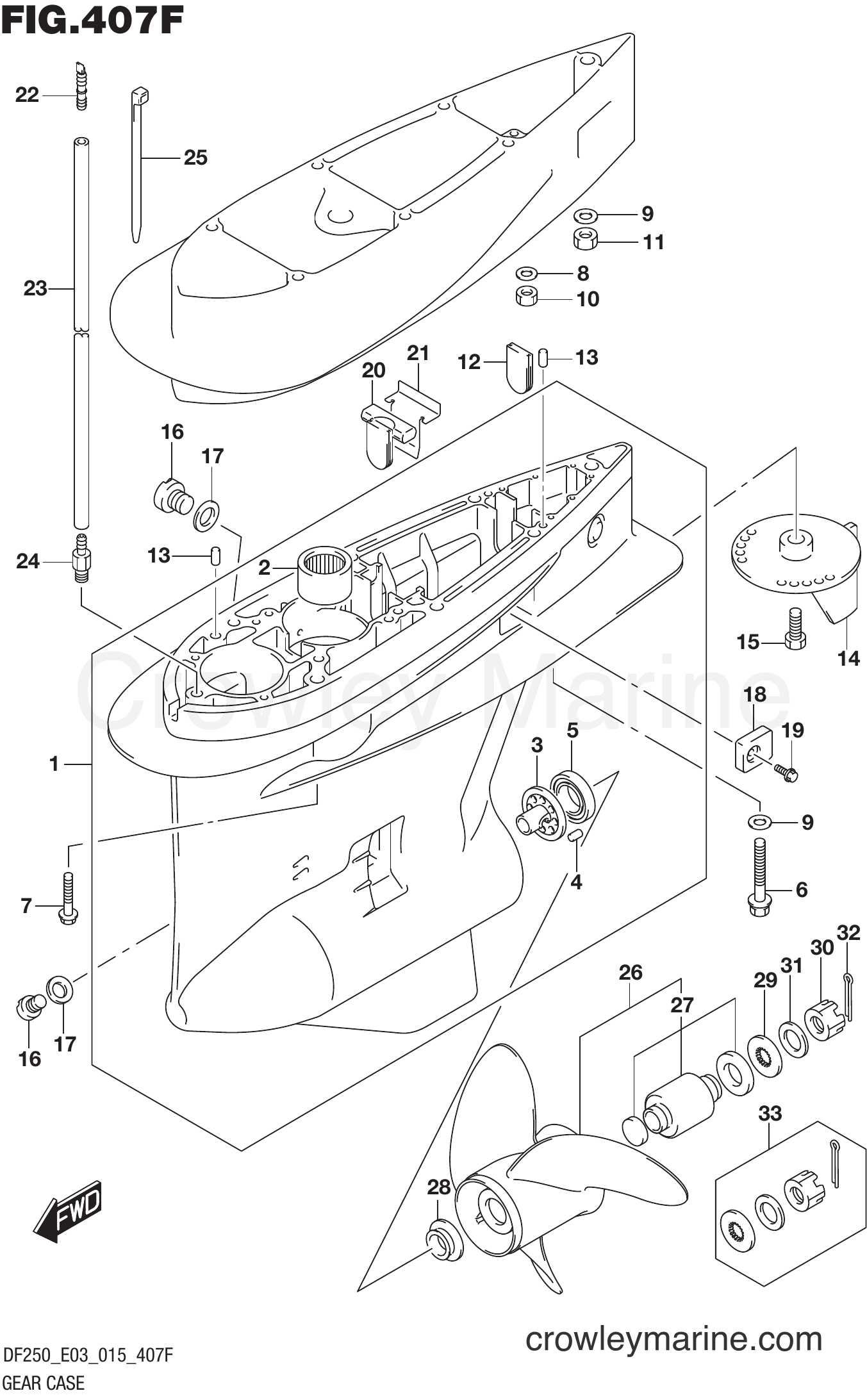 Suzuki Marine DF225 51001~ - GEAR CASE (DF250Z E03)