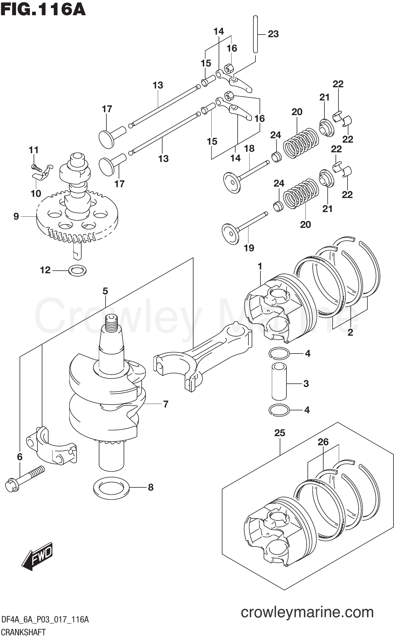 Suzuki Marine DF4A 710001~ - CRANKSHAFT