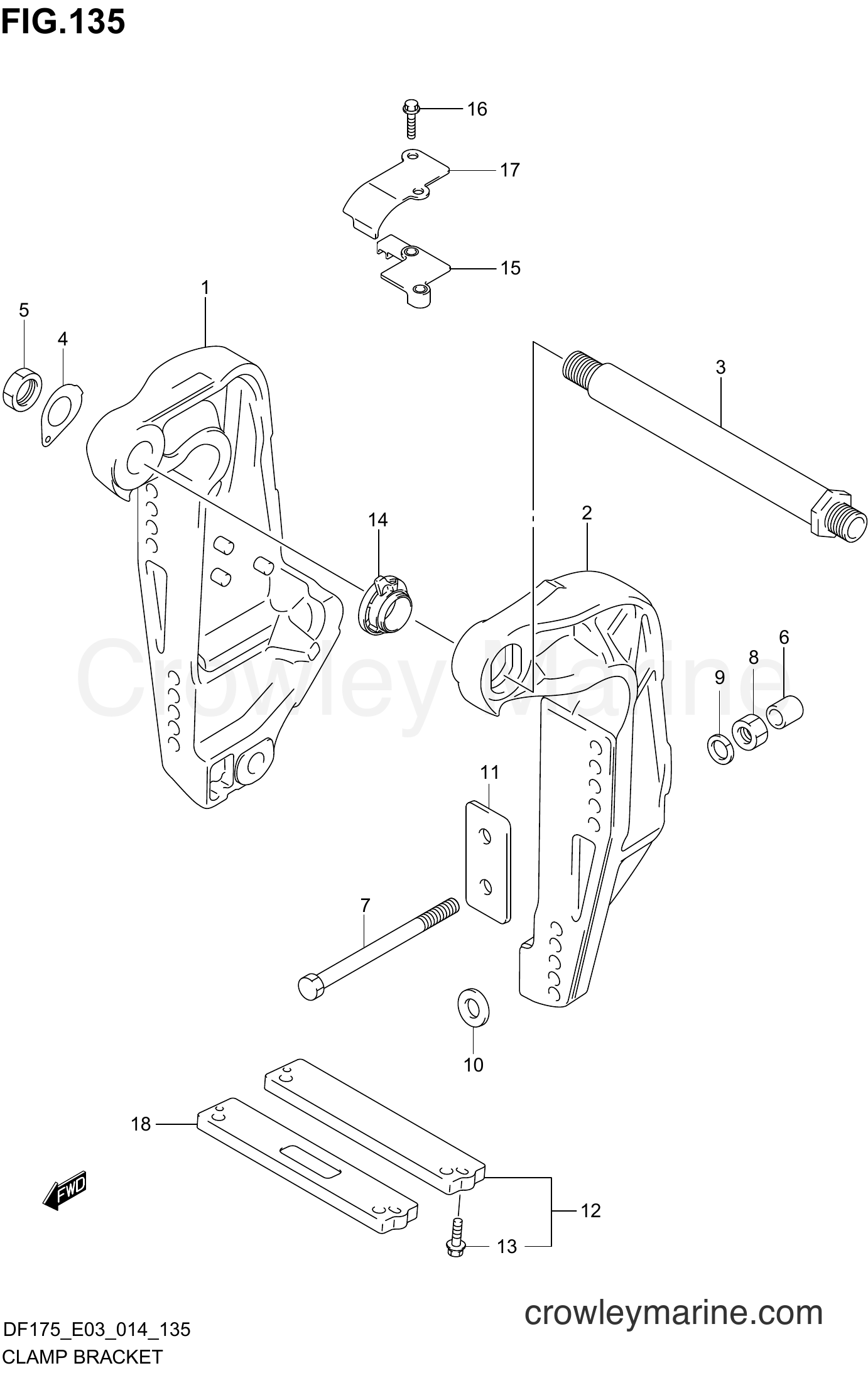 Suzuki Marine DF175ZG 41001~ - CLAMP BRACKET (DF175Z E03)