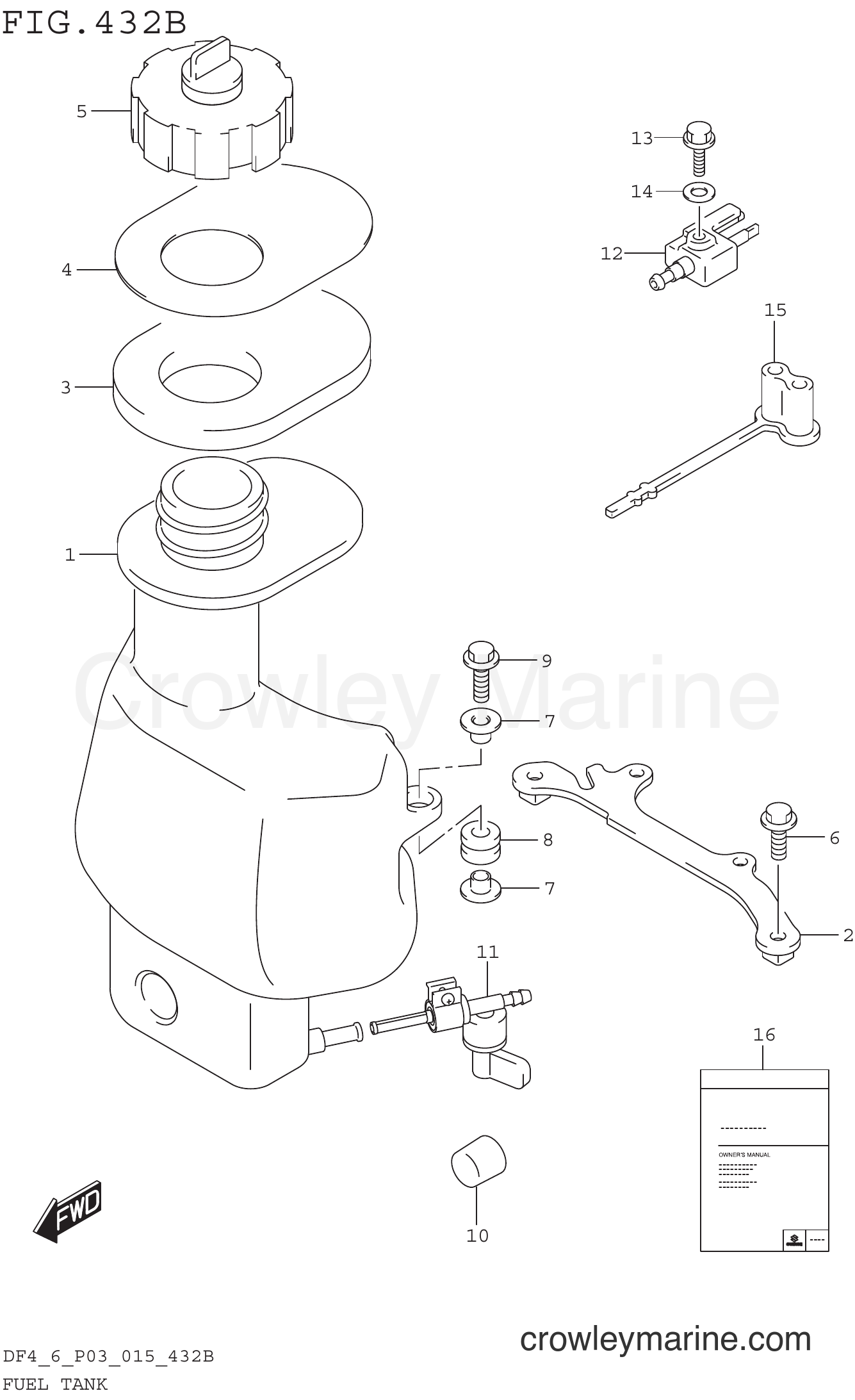 Suzuki Marine DF4 510001~ - FUEL TANK (DF6 P03)