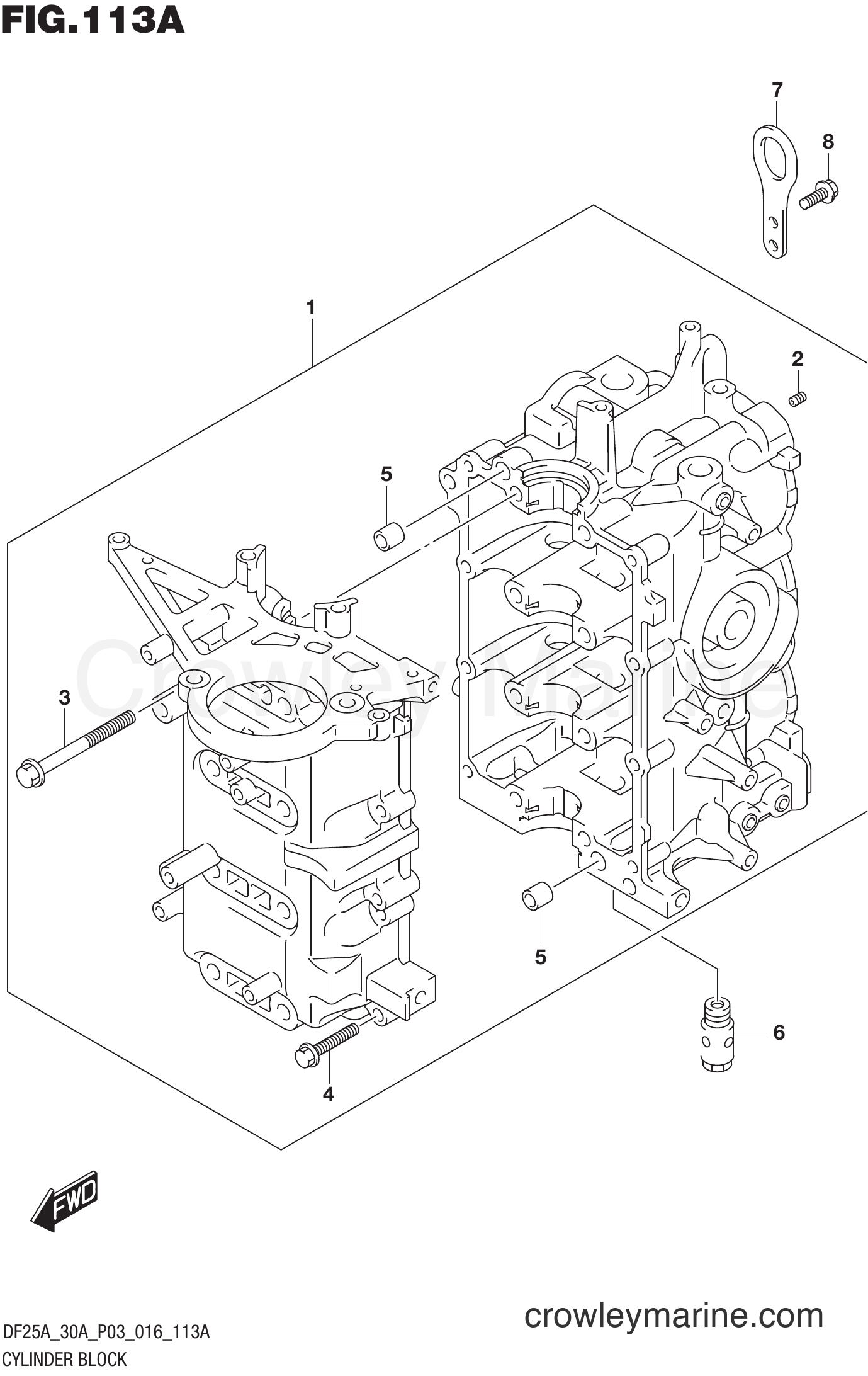 Suzuki Marine DF30A 610001~ - CYLINDER BLOCK