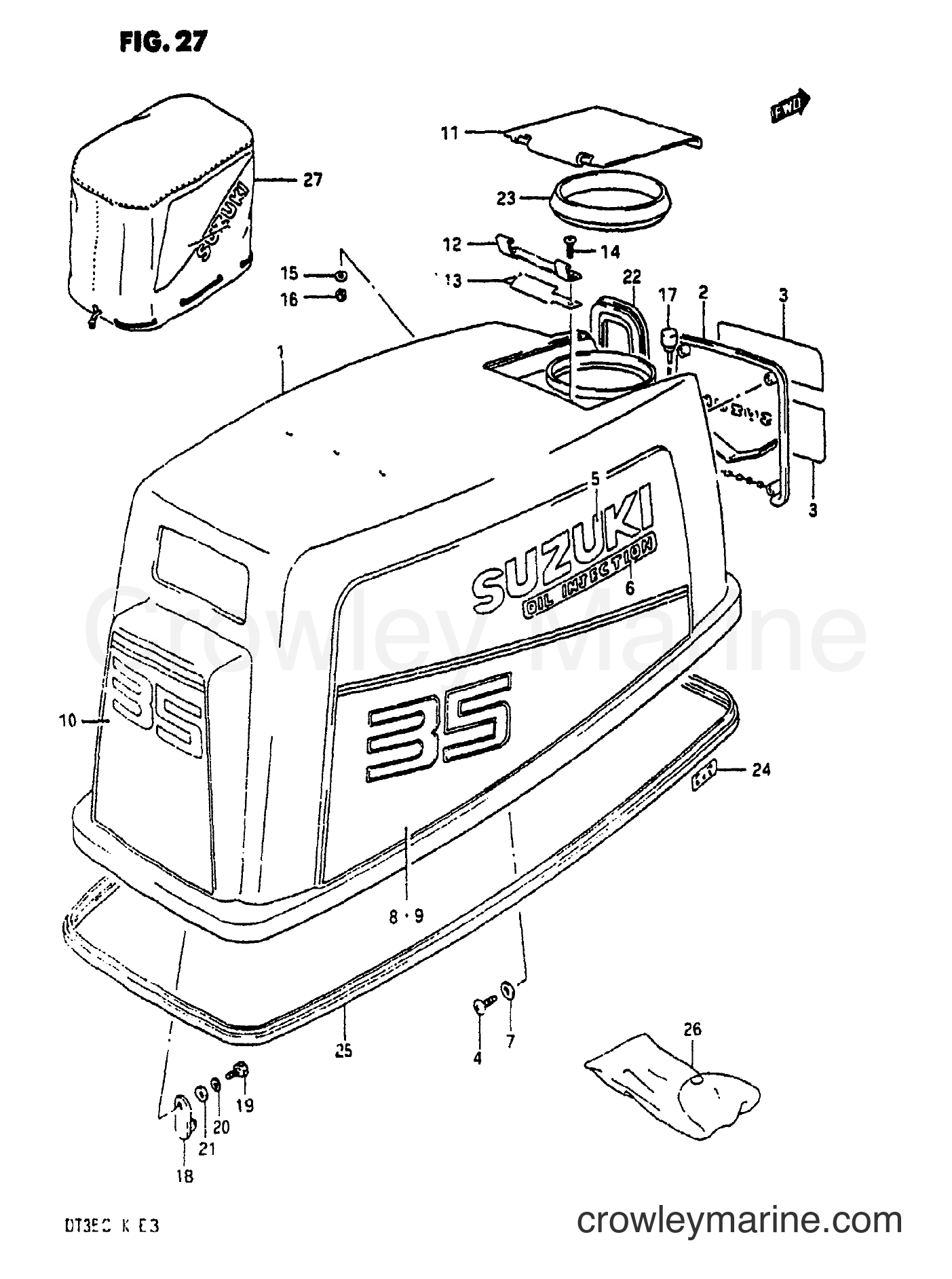 Suzuki Marine DT35 - ENGINE COVER (MODEL: 87, 88)