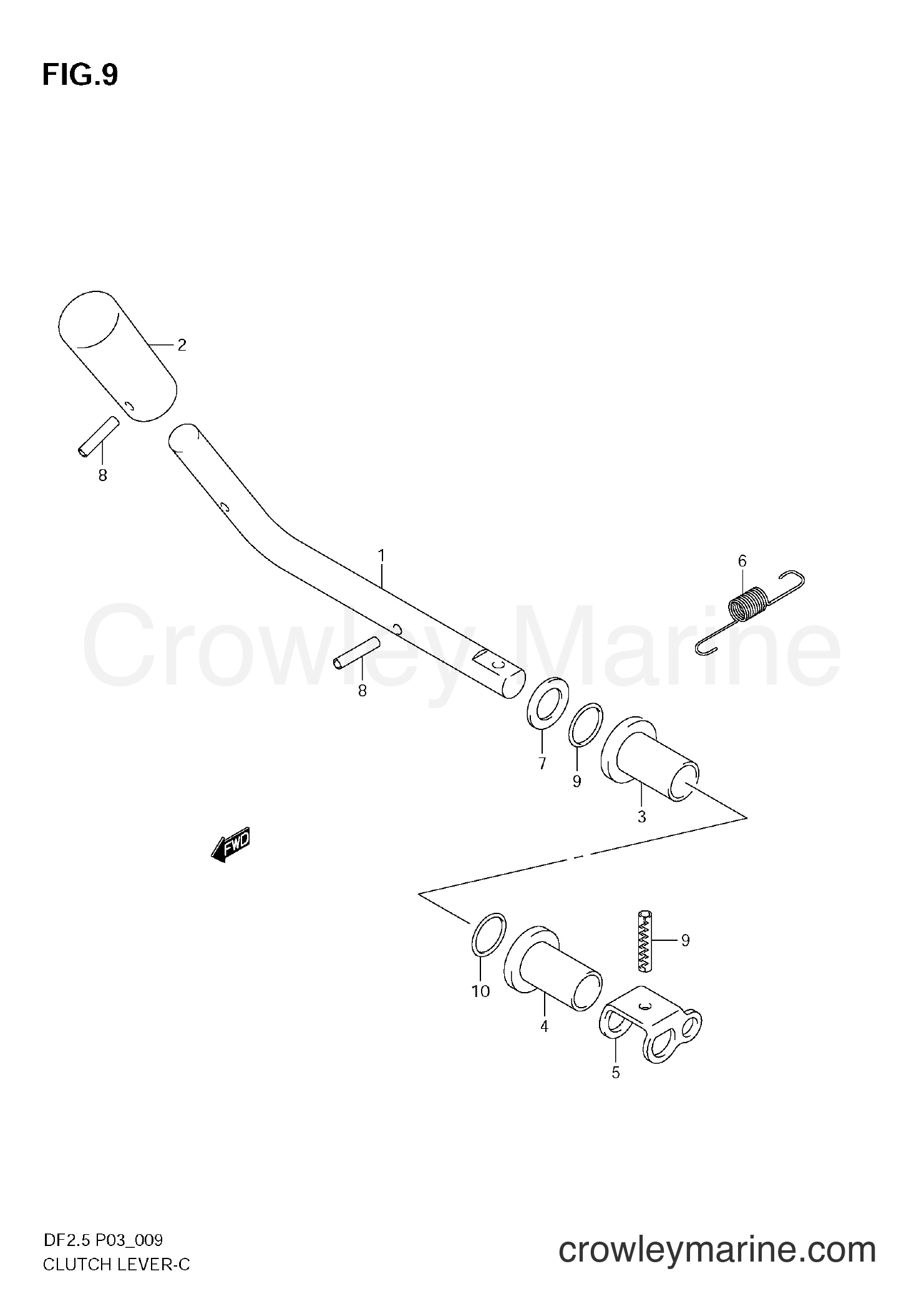 Suzuki Marine DF2.5 - CLUTCH LEVER