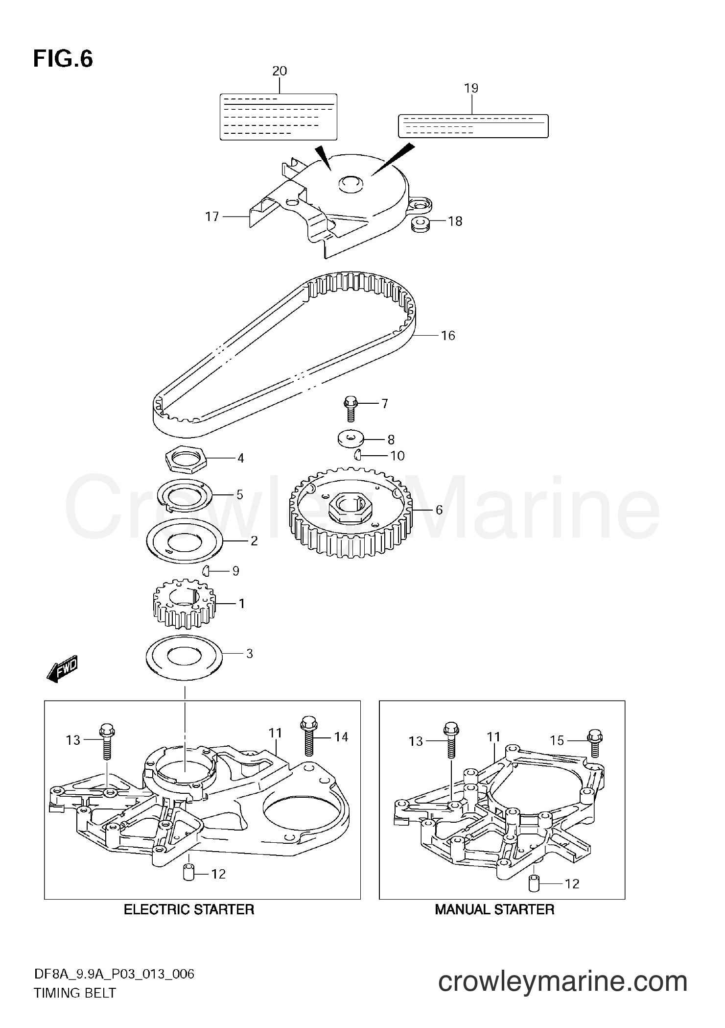 Suzuki Marine DF9.9A 310001~ - TIMING BELT (DF9,9A E03)