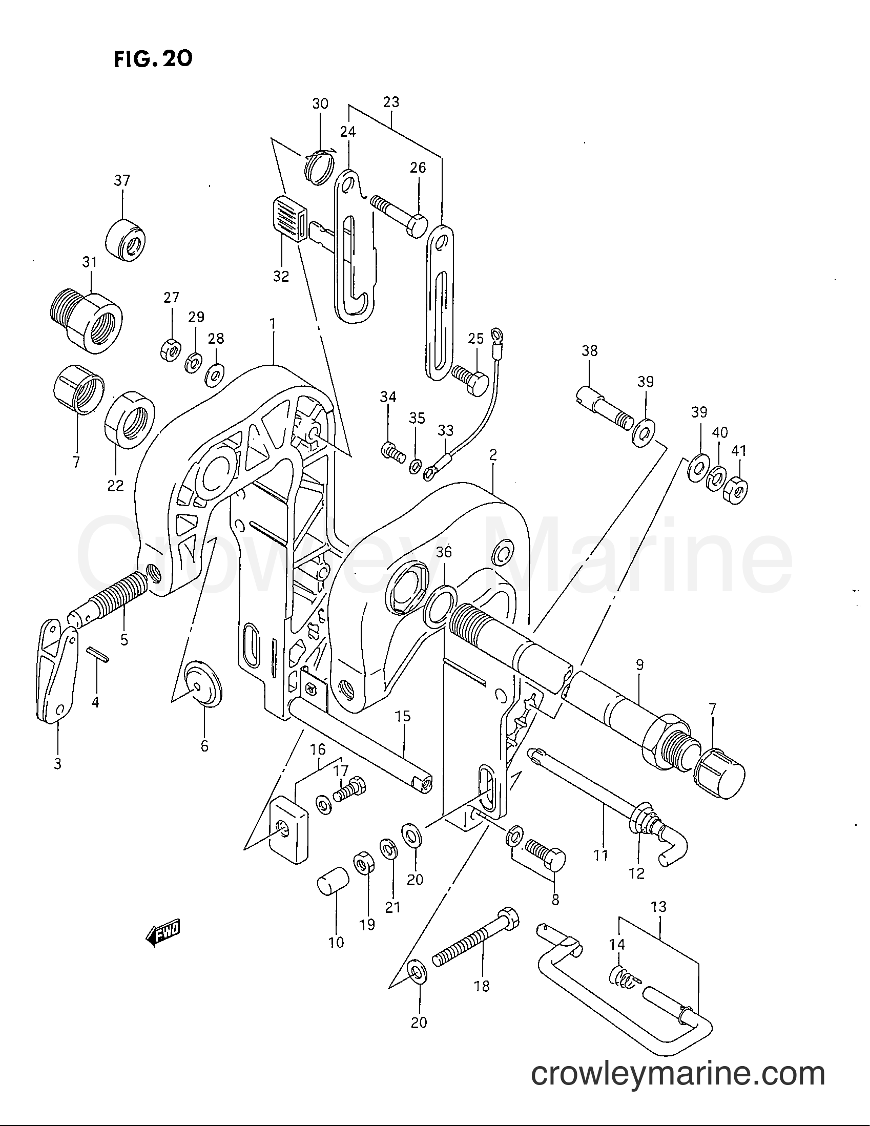 Suzuki Marine DT40C - CLAMP BRACKET (*)