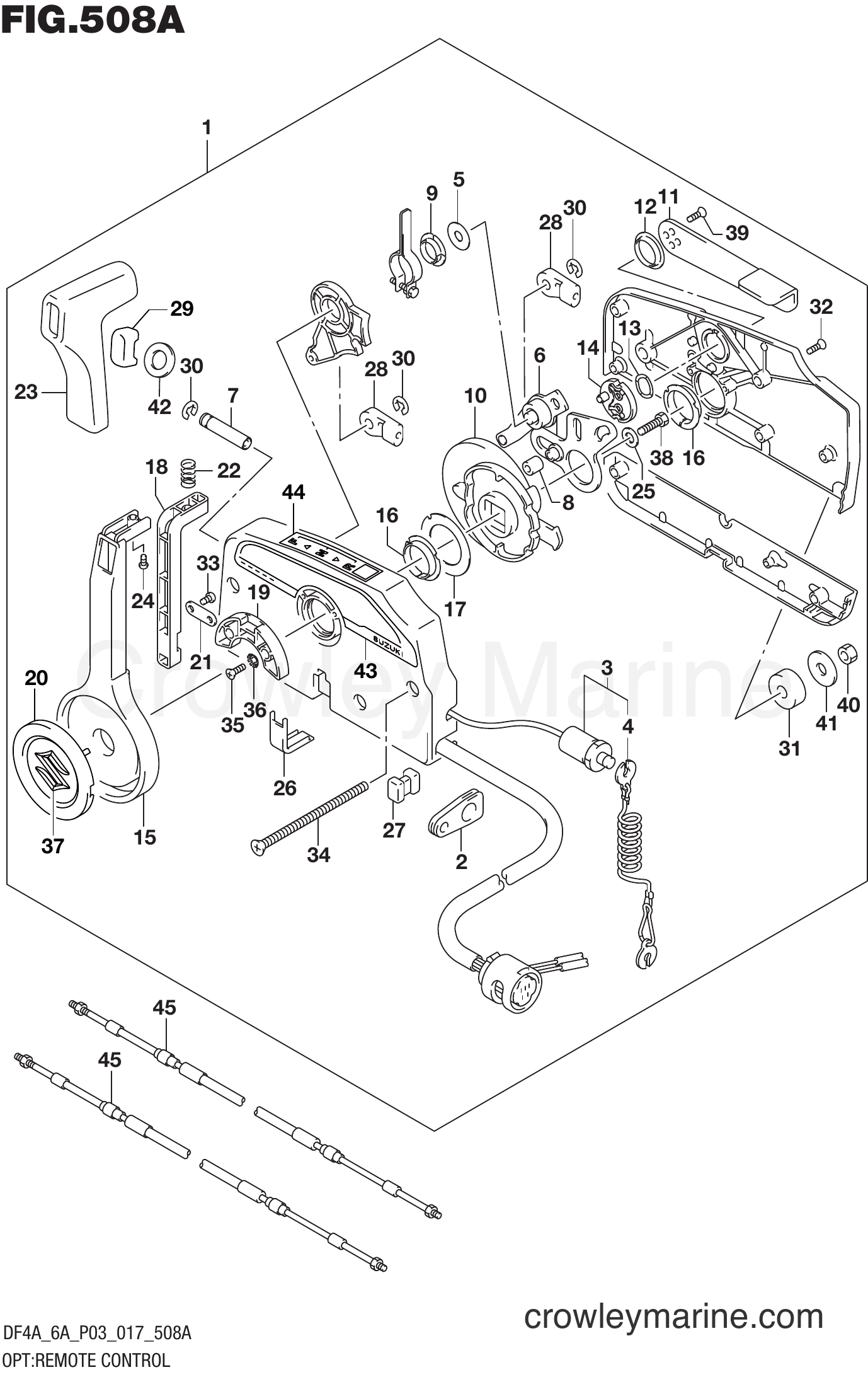 Suzuki Marine DF4A 710001~ - OPT:REMOTE CONTROL