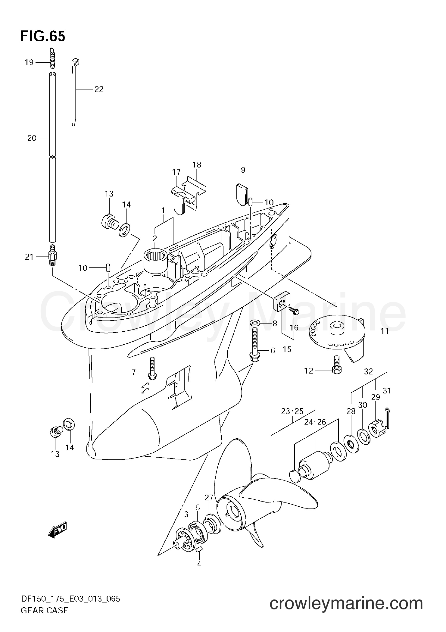 Suzuki Marine DF150 310001~ - GEAR CASE (DF150Z E3)