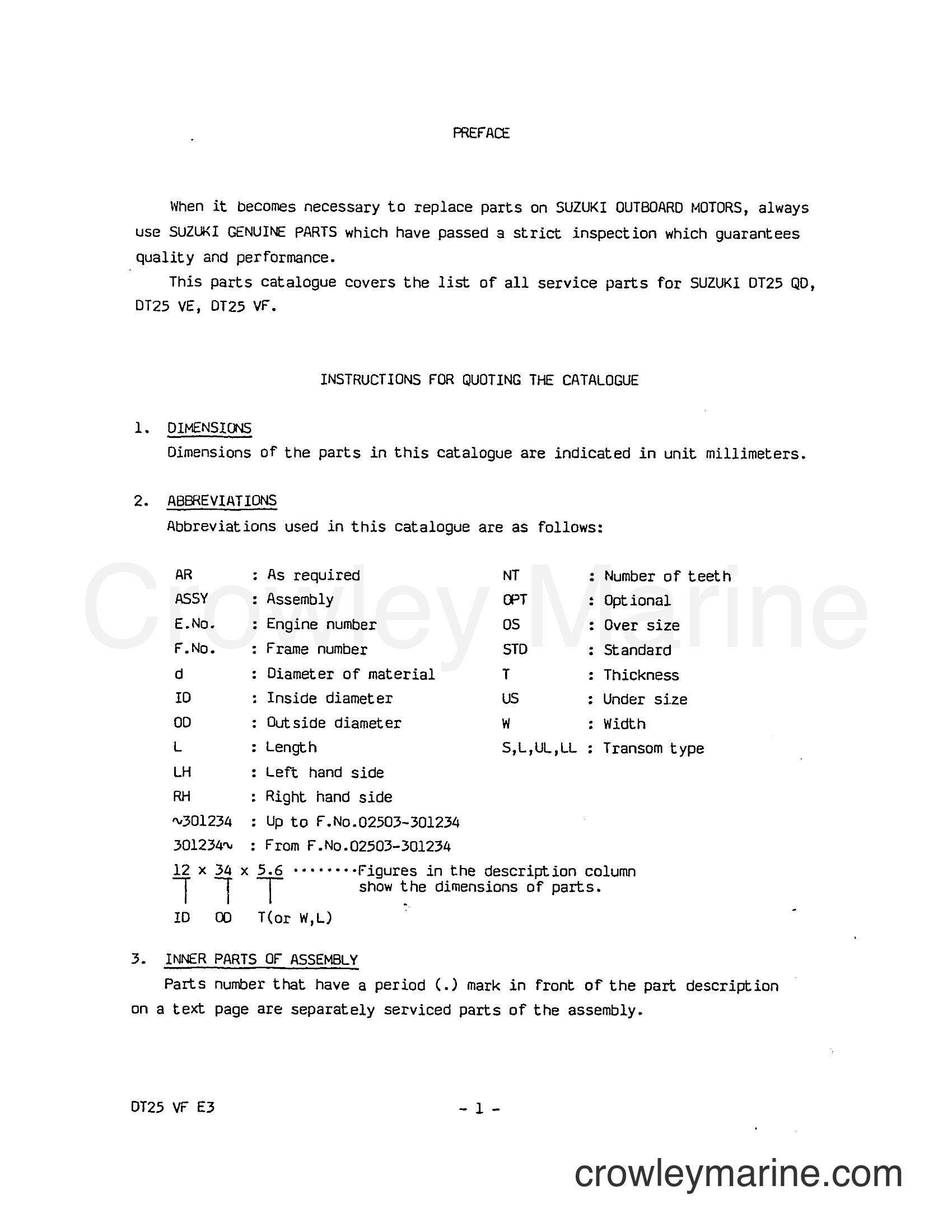 Suzuki Marine DT25 - PREFACE