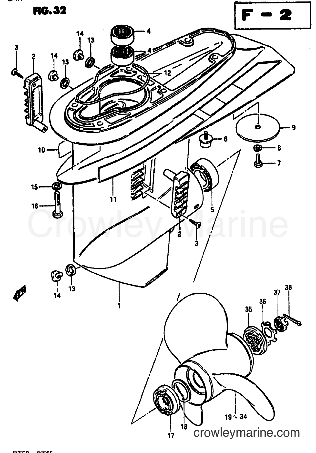 Suzuki Marine DT65 - GEAR CASE