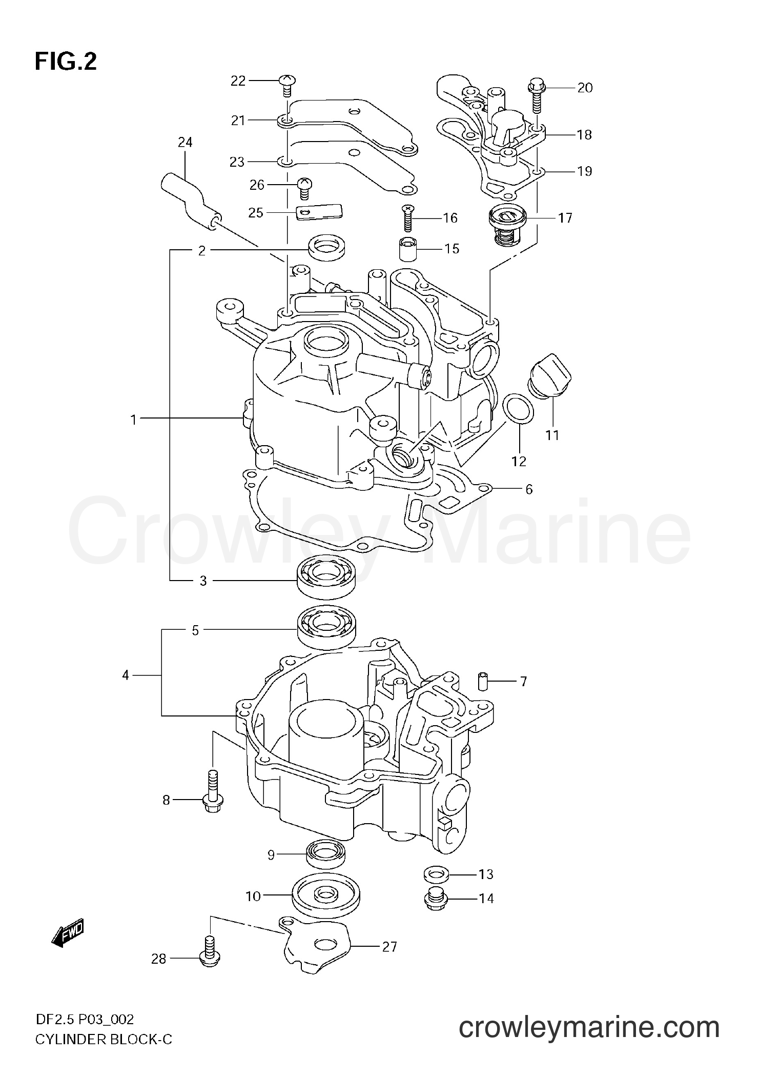 Suzuki Marine DF2.5 - CYLINDER BLOCK