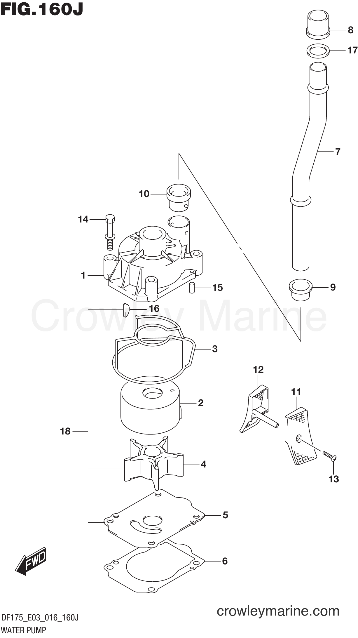 Suzuki Marine DF175TG 610001~ - WATER PUMP (DF150ST E03)