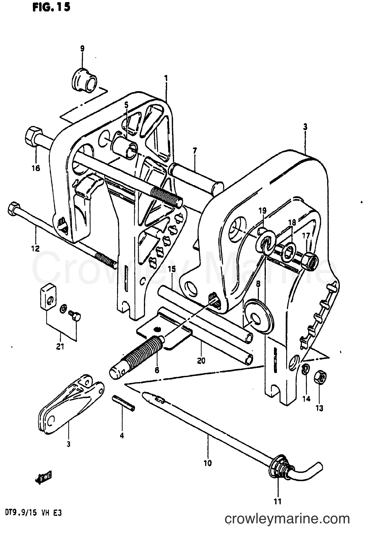 Suzuki Marine DT15 - CLAMP BRACKET