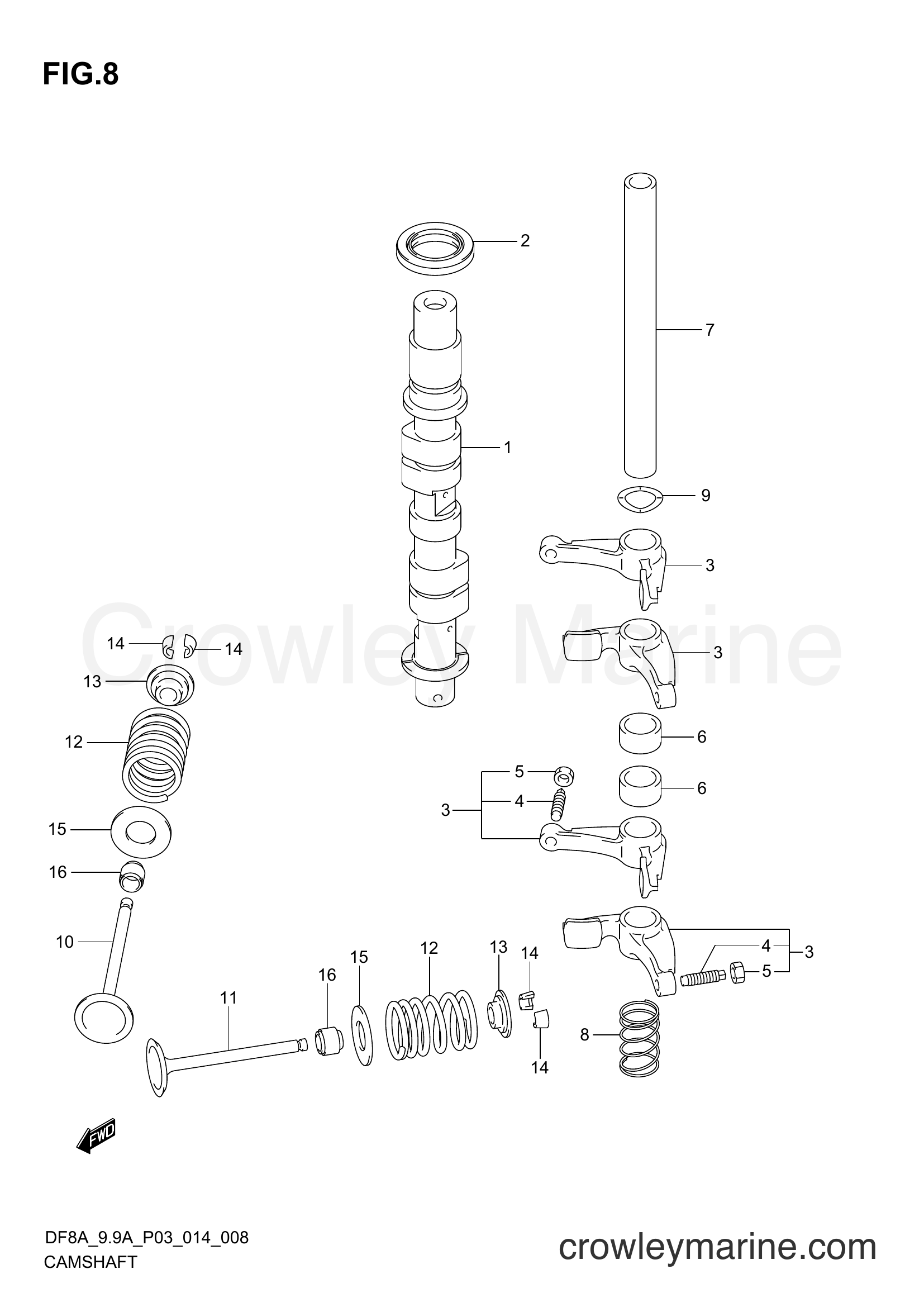 Suzuki Marine DF9.9A 410001~ - CAMSHAFT (DF8A P03)