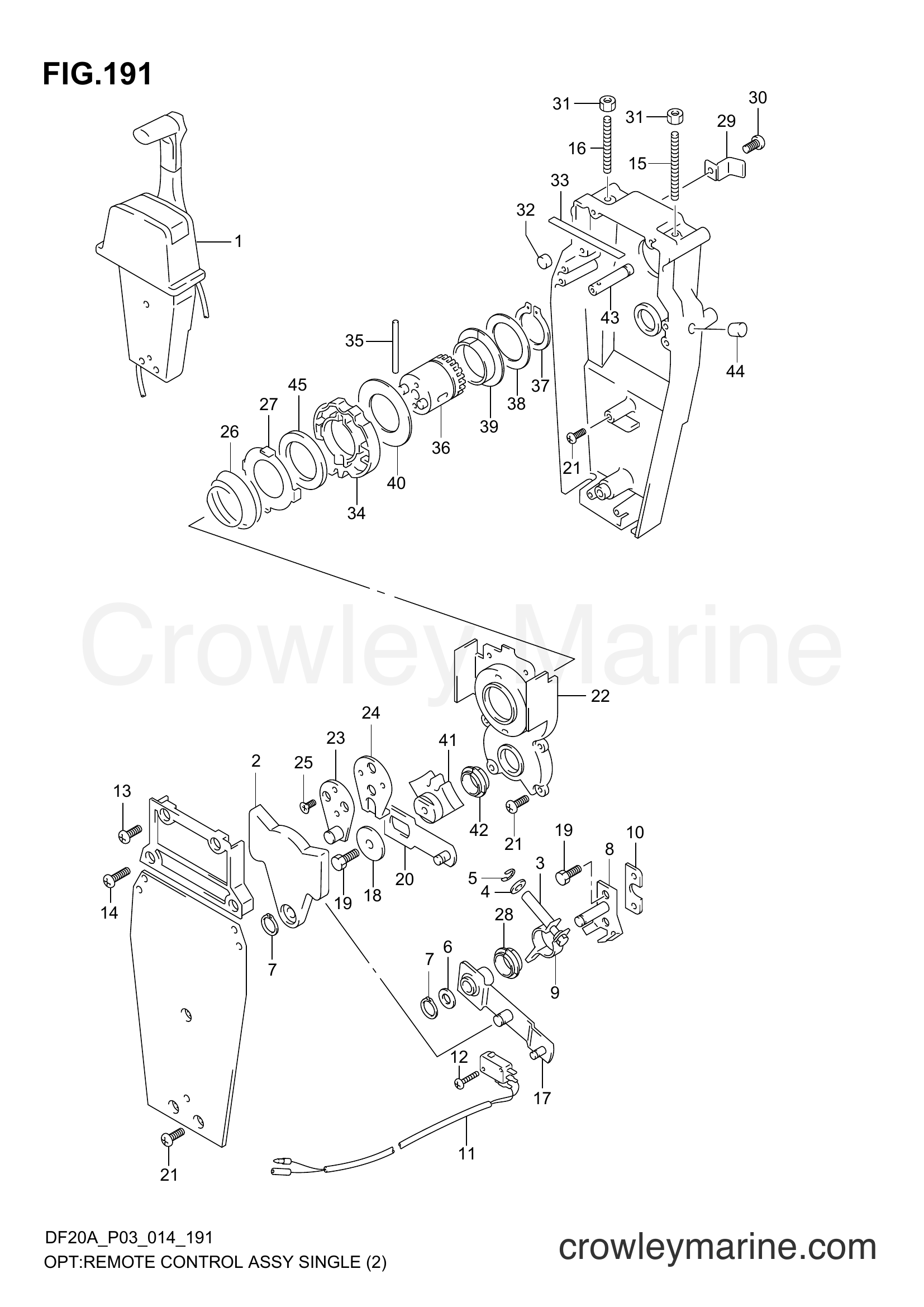 Suzuki Marine DF9.9B 00995F-01504 - OPT:REMOTE CONTROL ASSY SINGLE (2) (DF9,9B P03)
