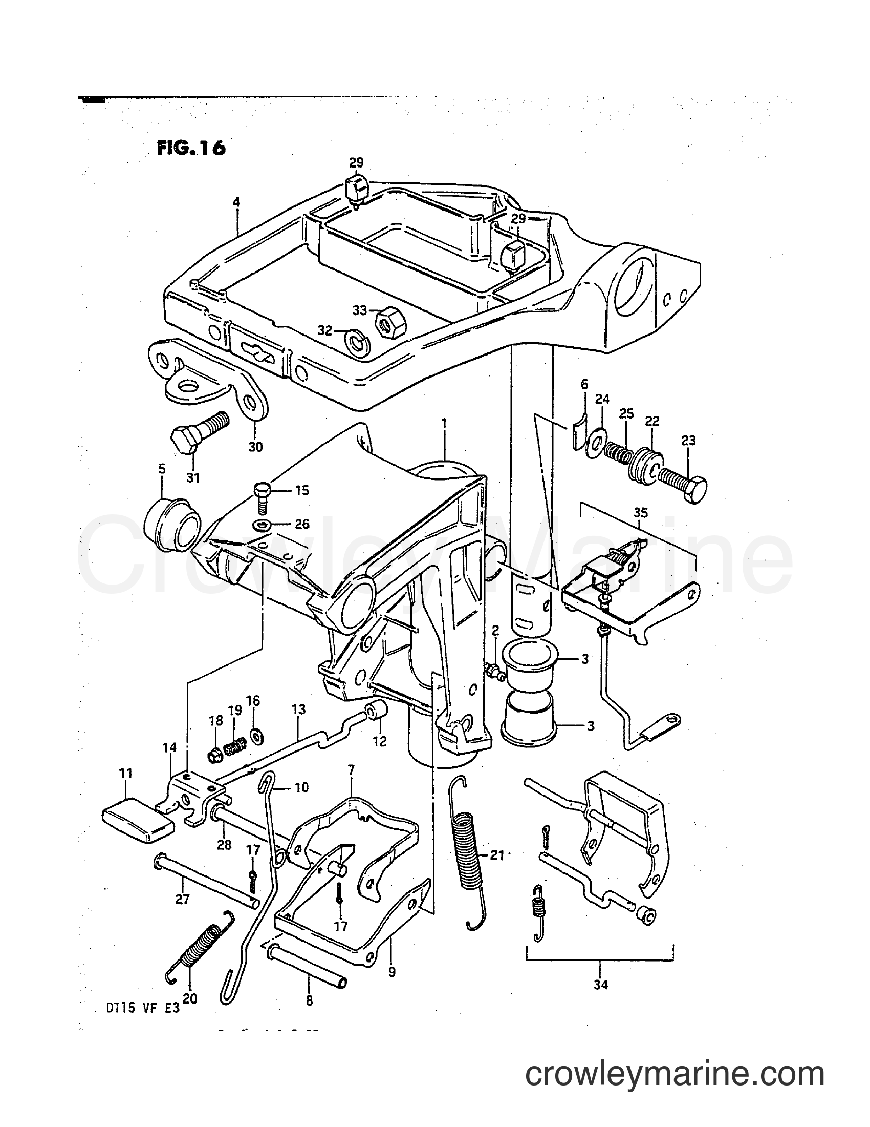 Suzuki Marine DT15 - SWIVEL BRACKET