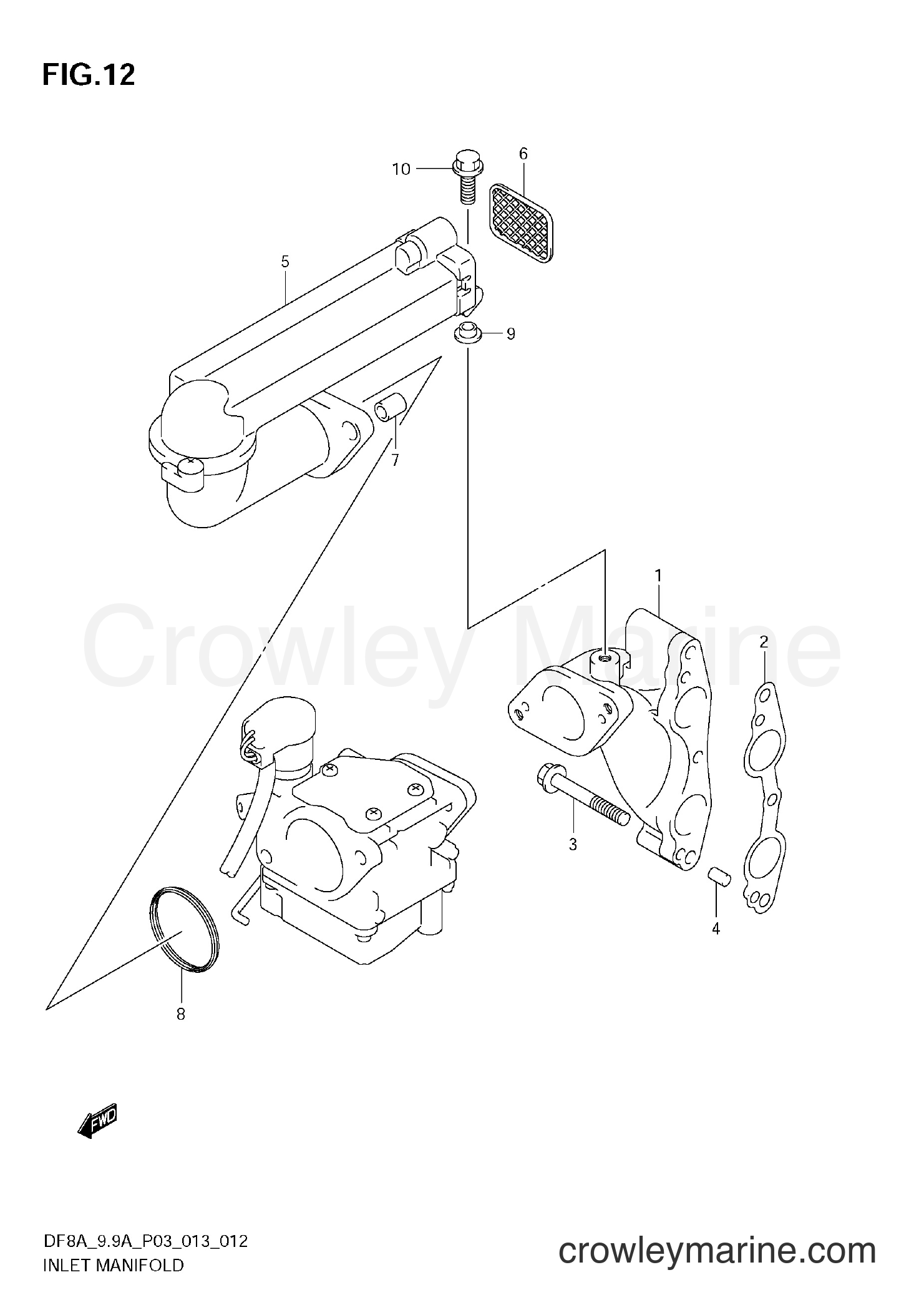 Suzuki Marine DF8A 310001~ - INLET MANIFOLD