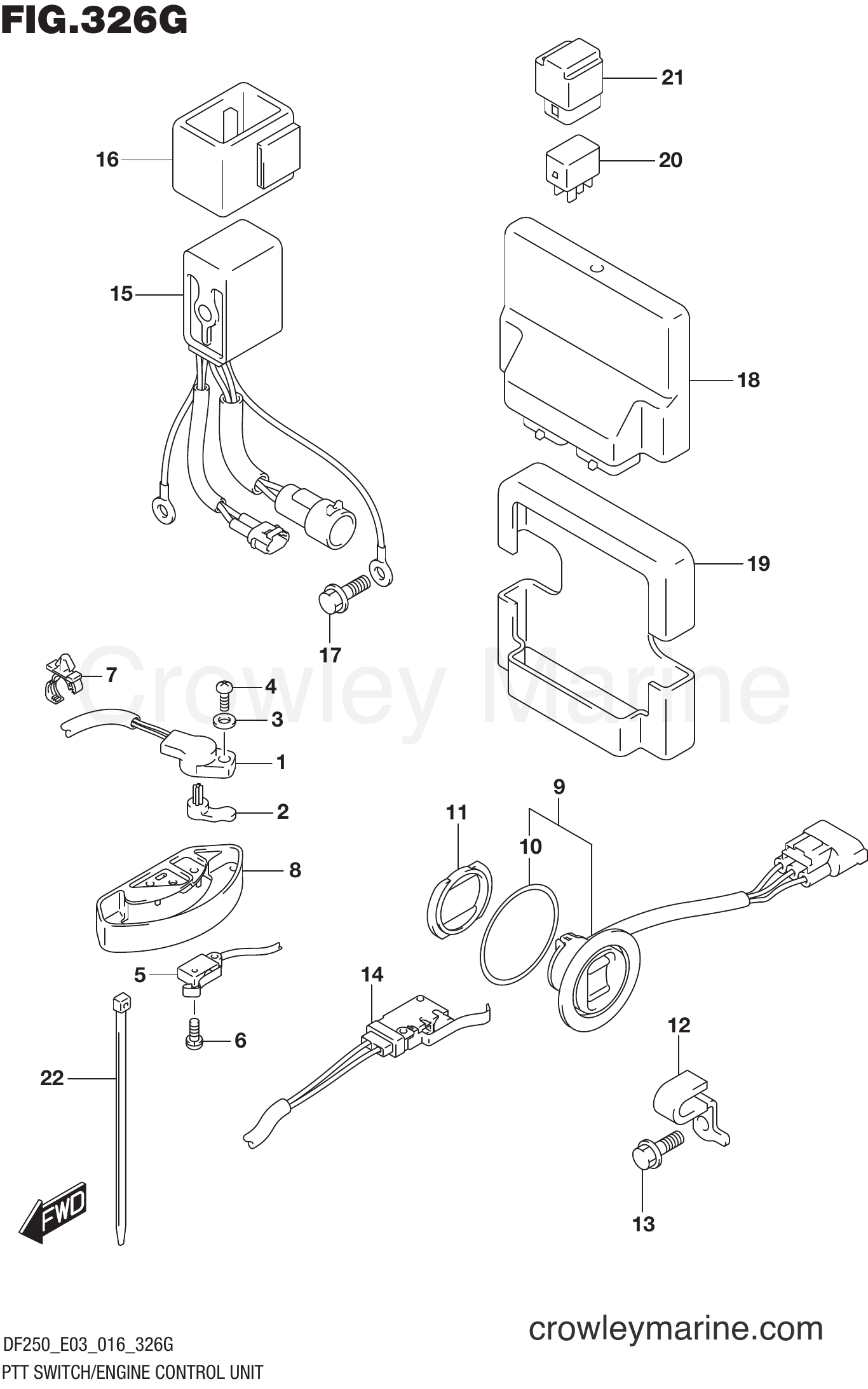 Suzuki Marine DF225Z 610001 - PTT SWITCH/ENGINE CONTROL UNIT (DF250ST E03)
