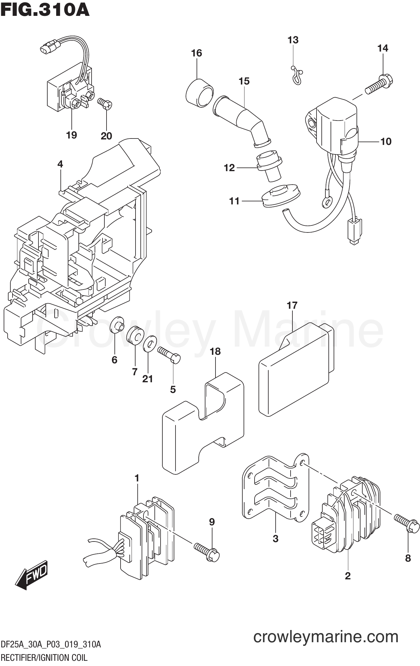 Suzuki Marine DF25A 910001~ - RECTIFIER/IGNITION COIL (DF25A)