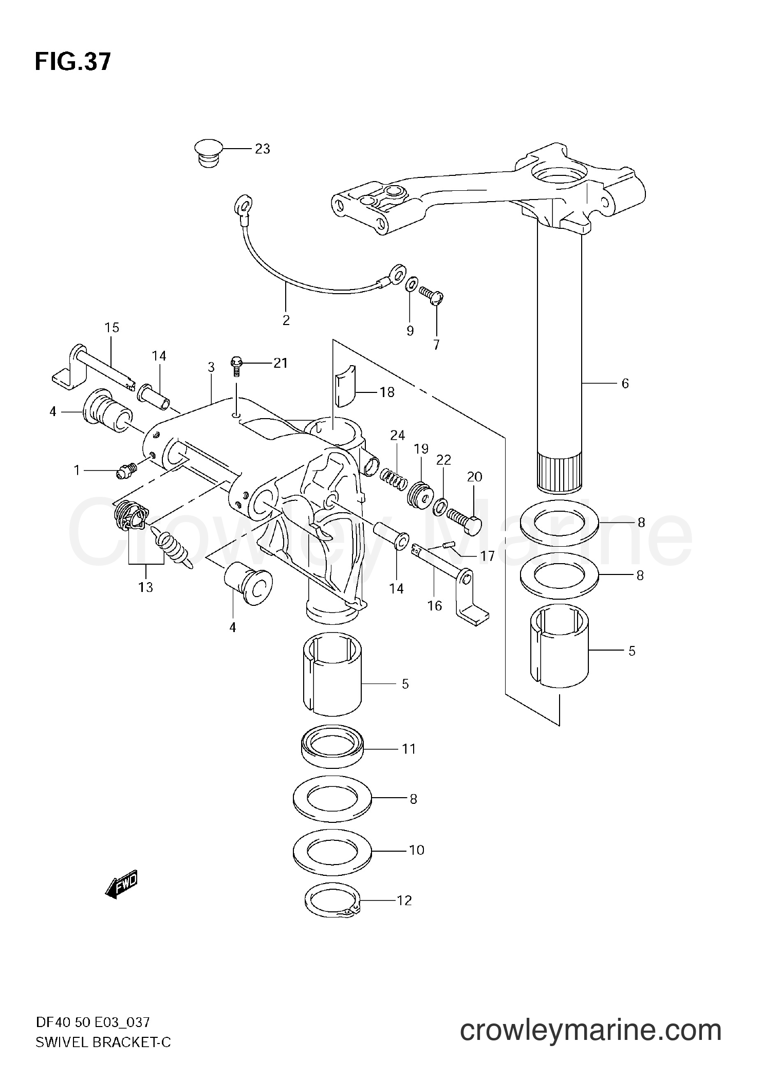Suzuki Marine DF50 - SWIVEL BRACKET (MODEL:99,00)