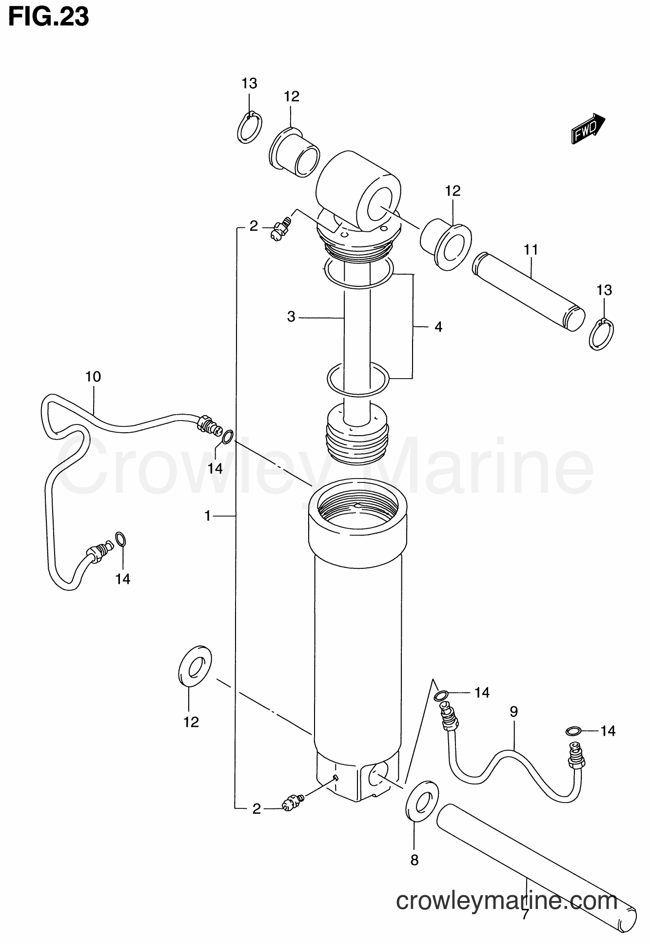 Suzuki Marine DT100 - TILT CYLINDER
