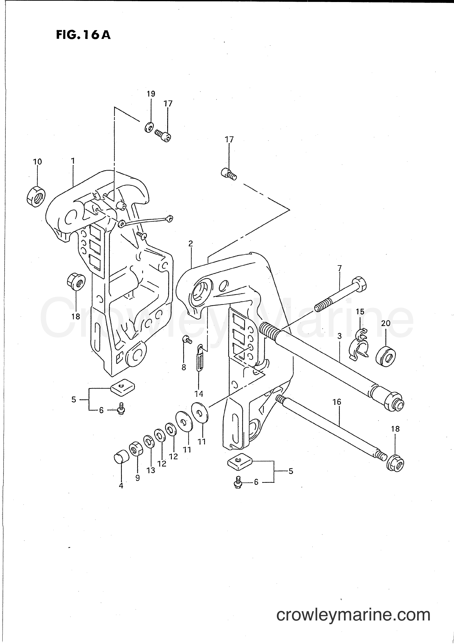 Suzuki Marine PU140 - CLAMP BRACKET (MODEL:96)