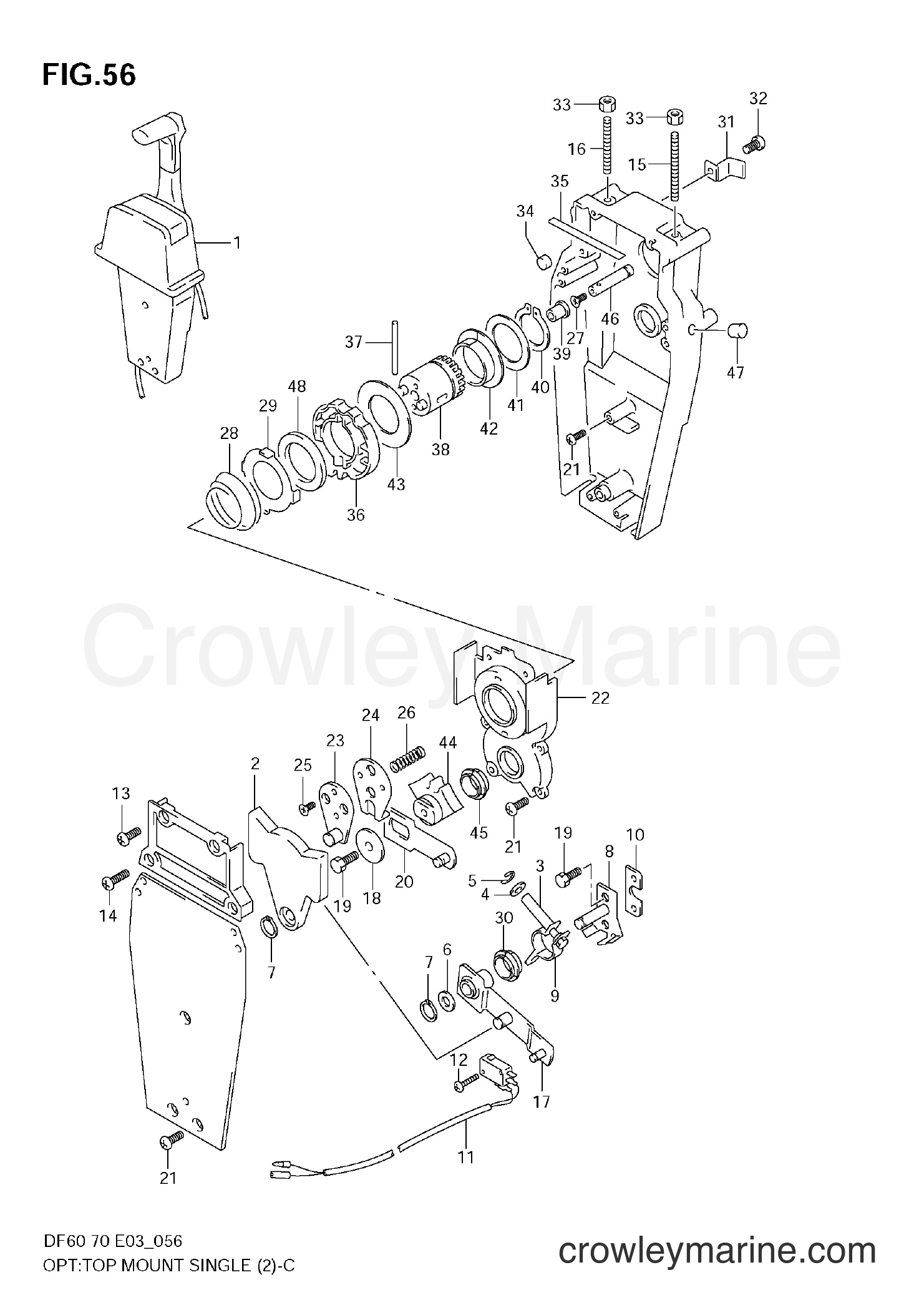 Suzuki Marine DF60 - OPT:TOP MOUNT SINGLE (2)(MODEL:05~09)