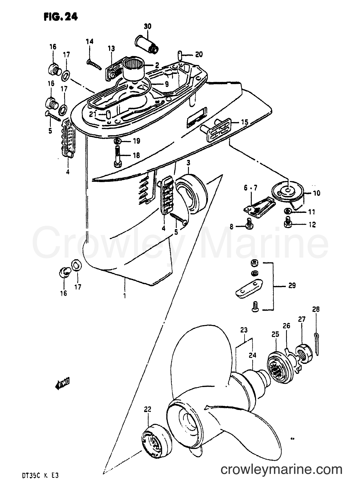 Suzuki Marine DT35 - GEAR CASE