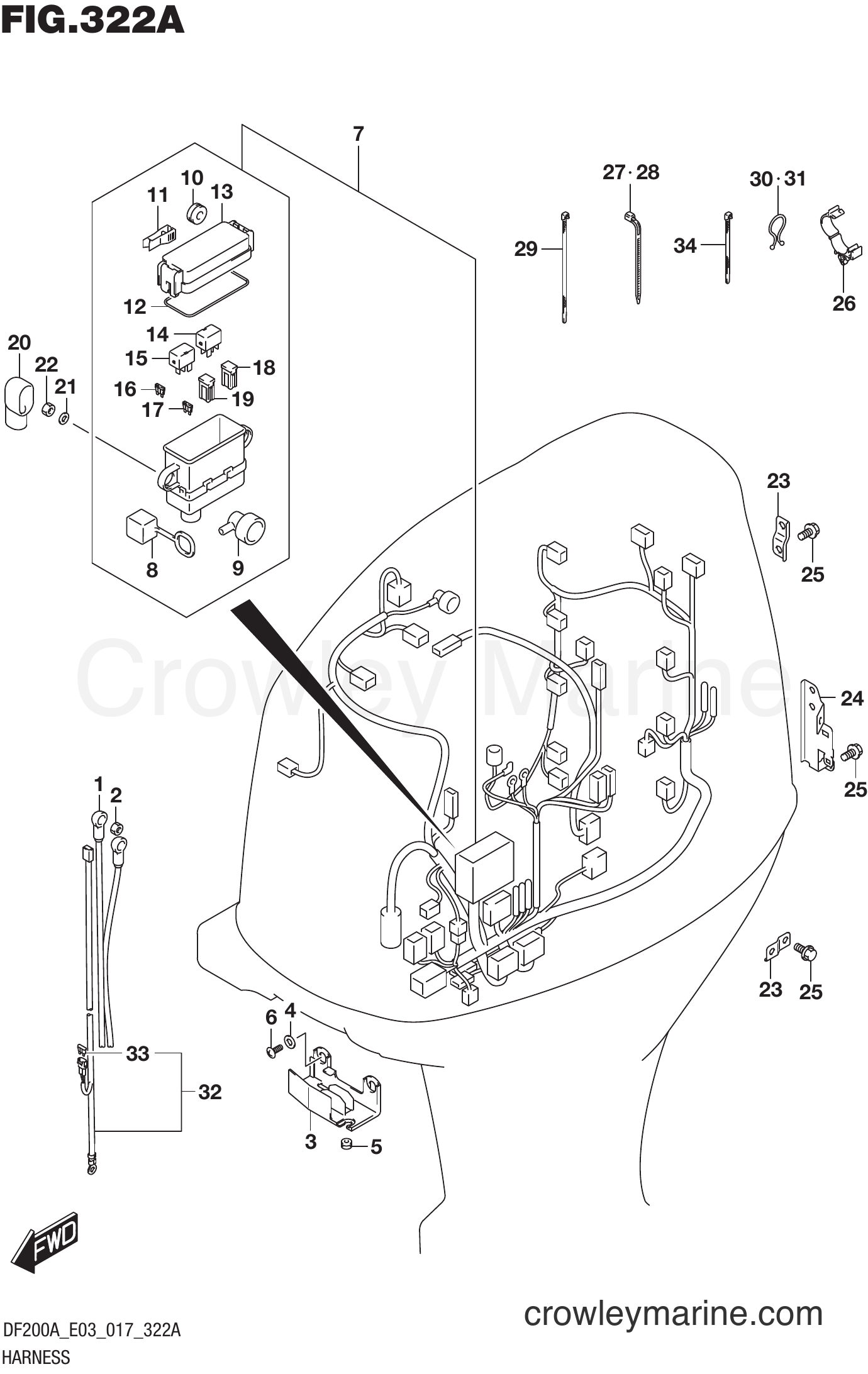 Suzuki Marine DF200AST 710001~ - HARNESS