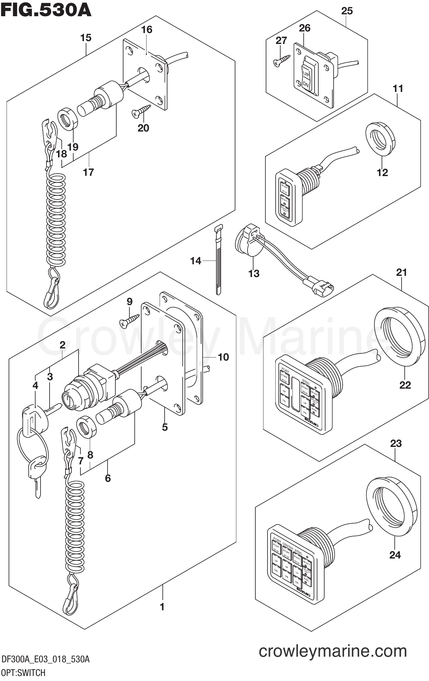 Suzuki Marine DF250AP 810001~ - OPT:SWITCH