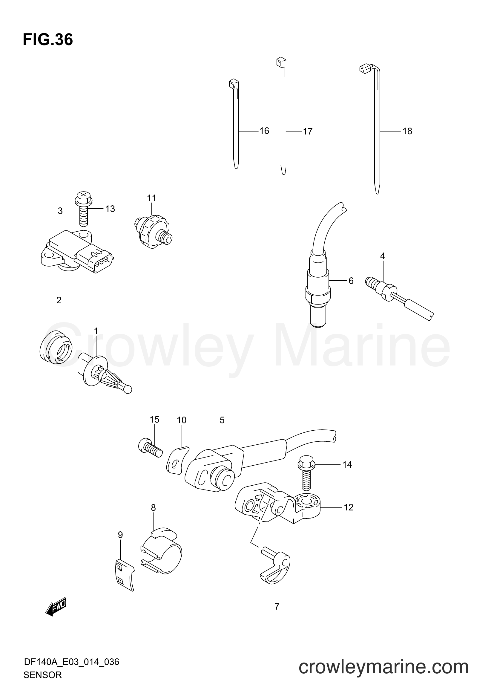 Suzuki Marine DF140 410001~ - SENSOR (DF100AT E03)