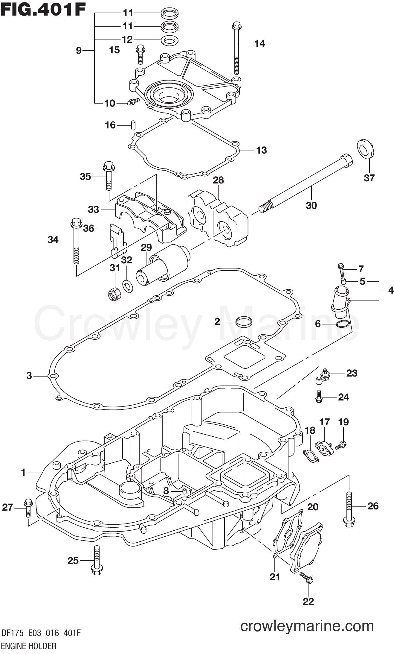 Suzuki Marine DF175Z 610001~ - ENGINE HOLDER (DF175TG E03)