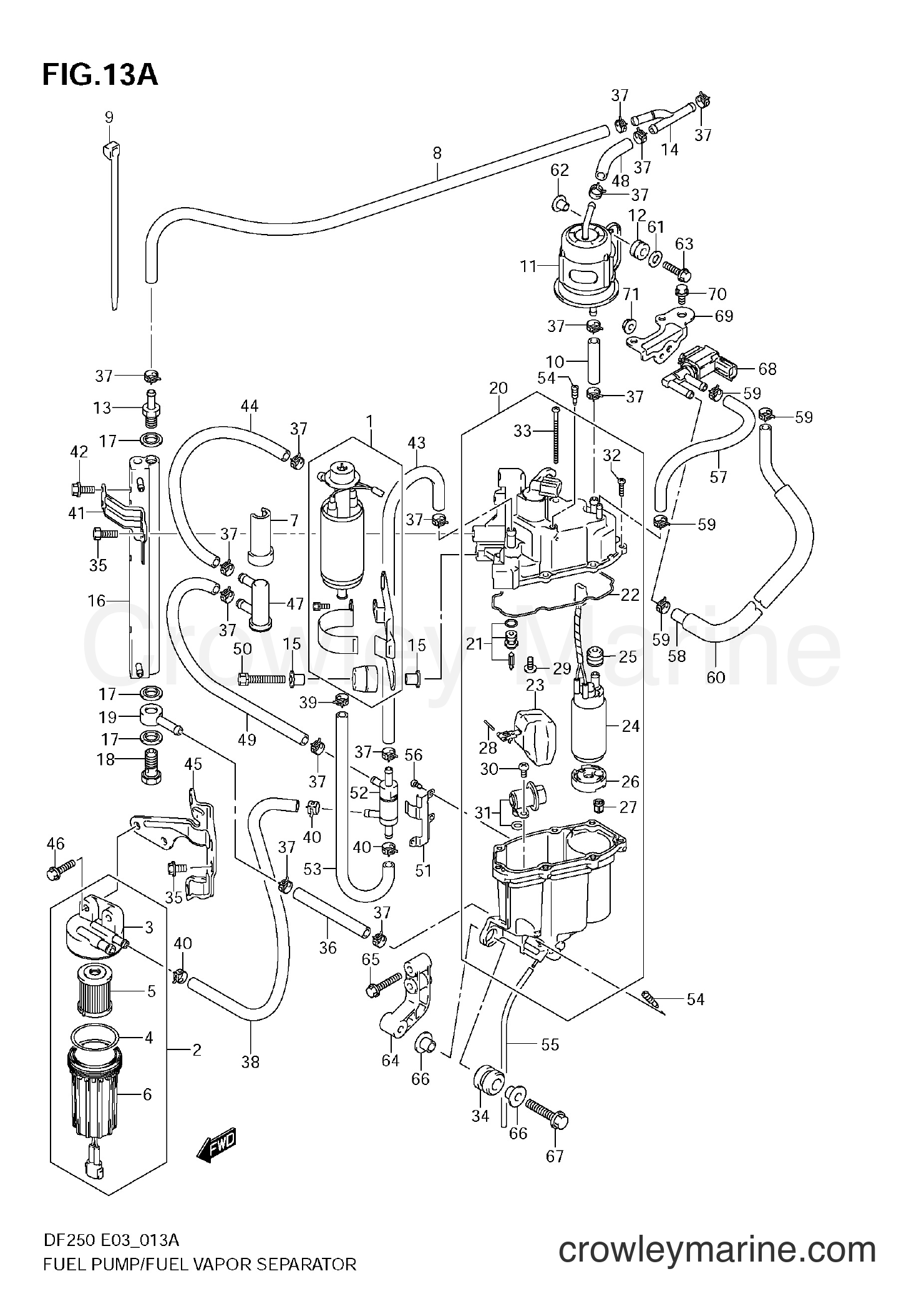 FUEL PUMP / FUEL VAPOR SEPARATOR (SEE NOTE) - 2004 Four-Stroke